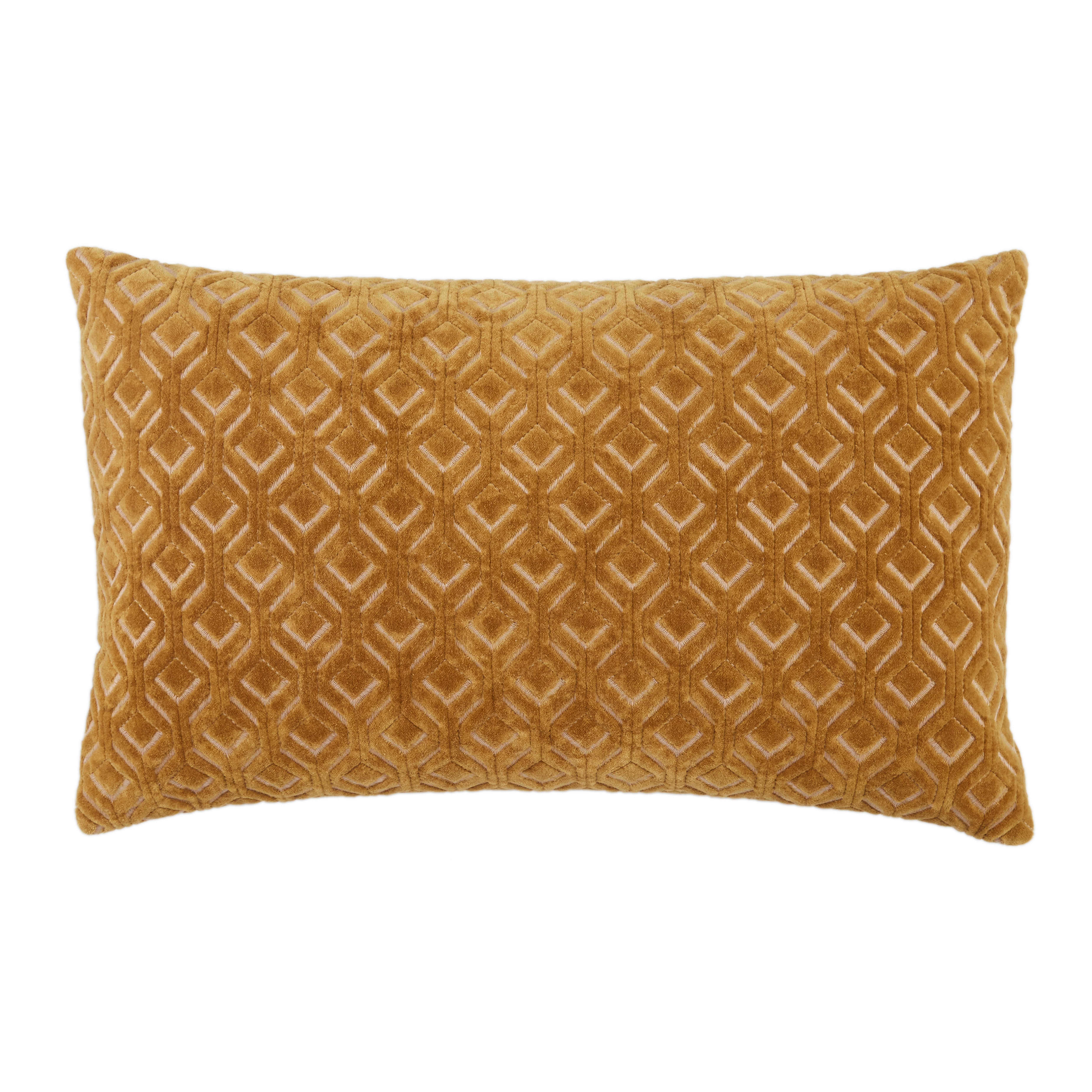 Nouveau Lumbar Pillow, Gold, 21" x 13" with poly insert - Collective Weavers