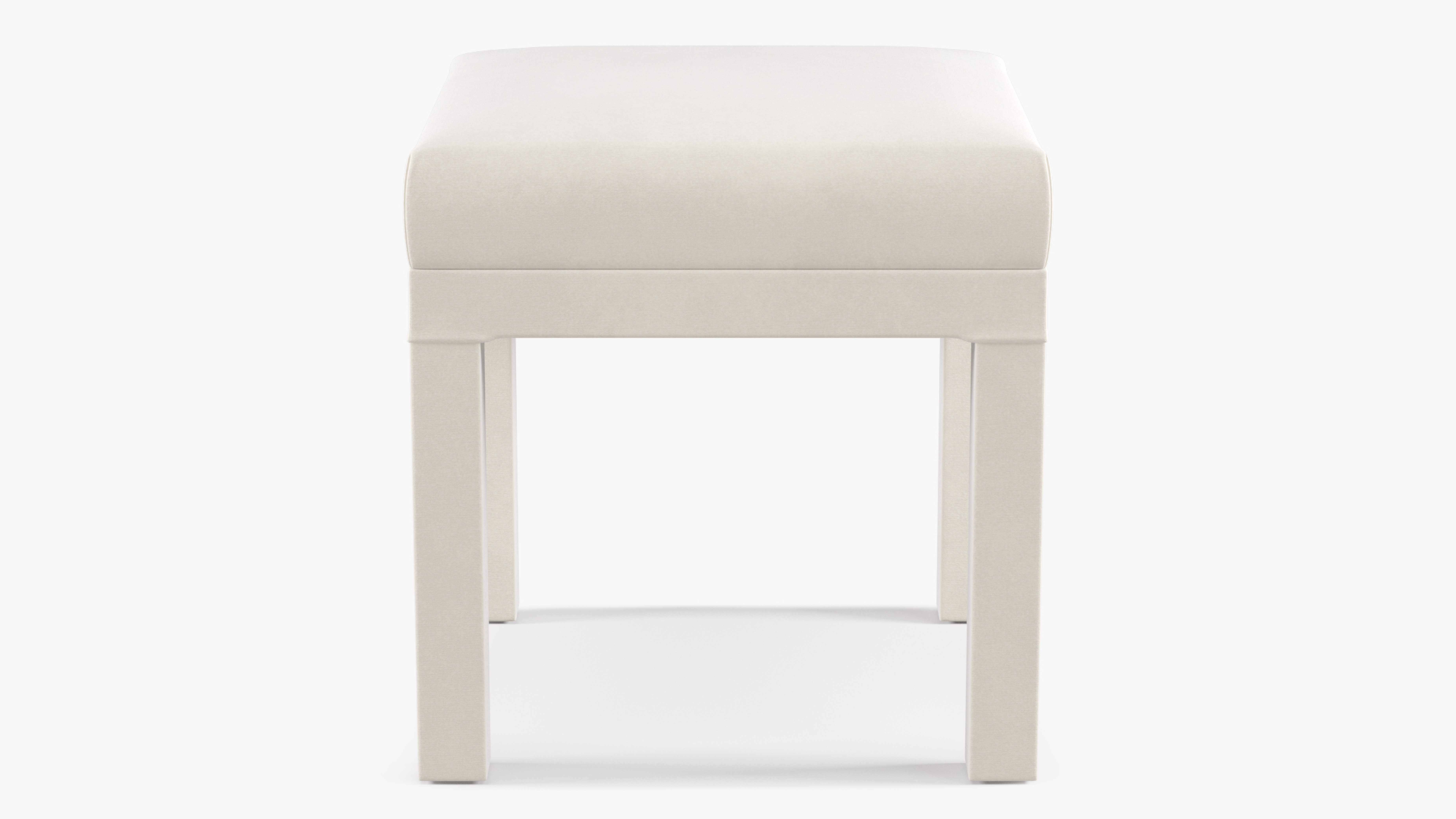 Parsons Ottoman, White Classic Velvet - The Inside