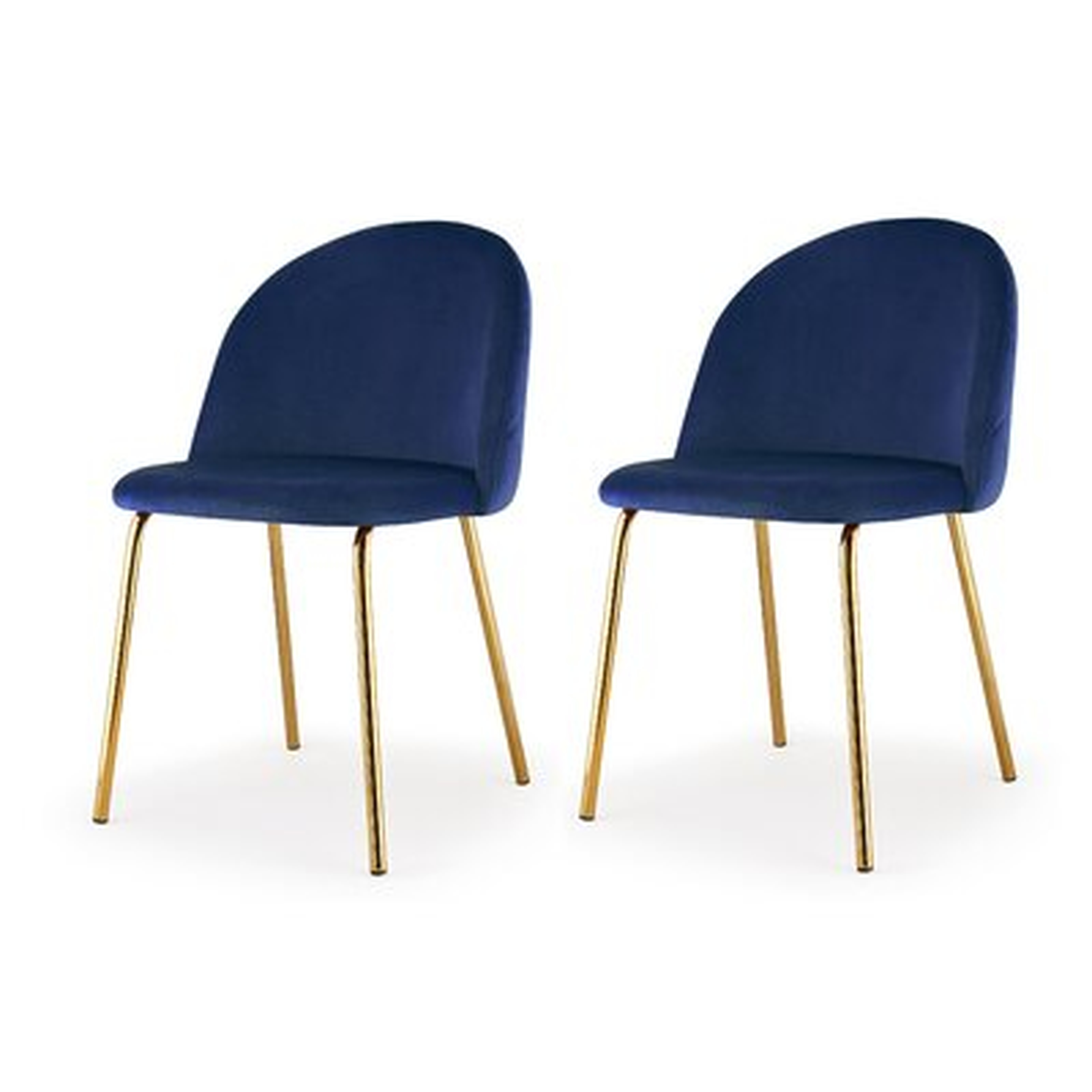 M60 Modern Velvet Chair, Set of 2, Chrome - Wayfair