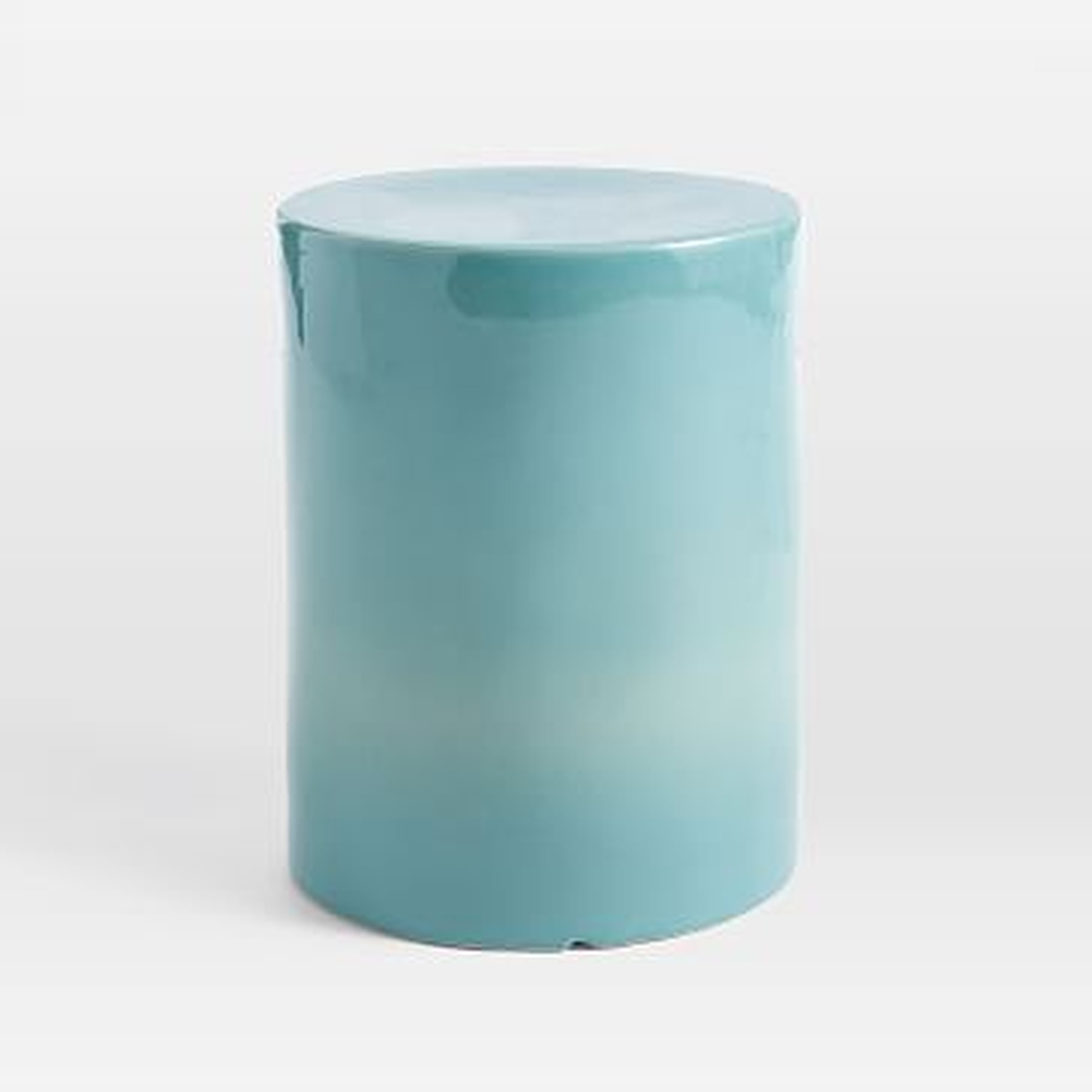 Ceramic Side Table, Frosted Blue, Round - West Elm
