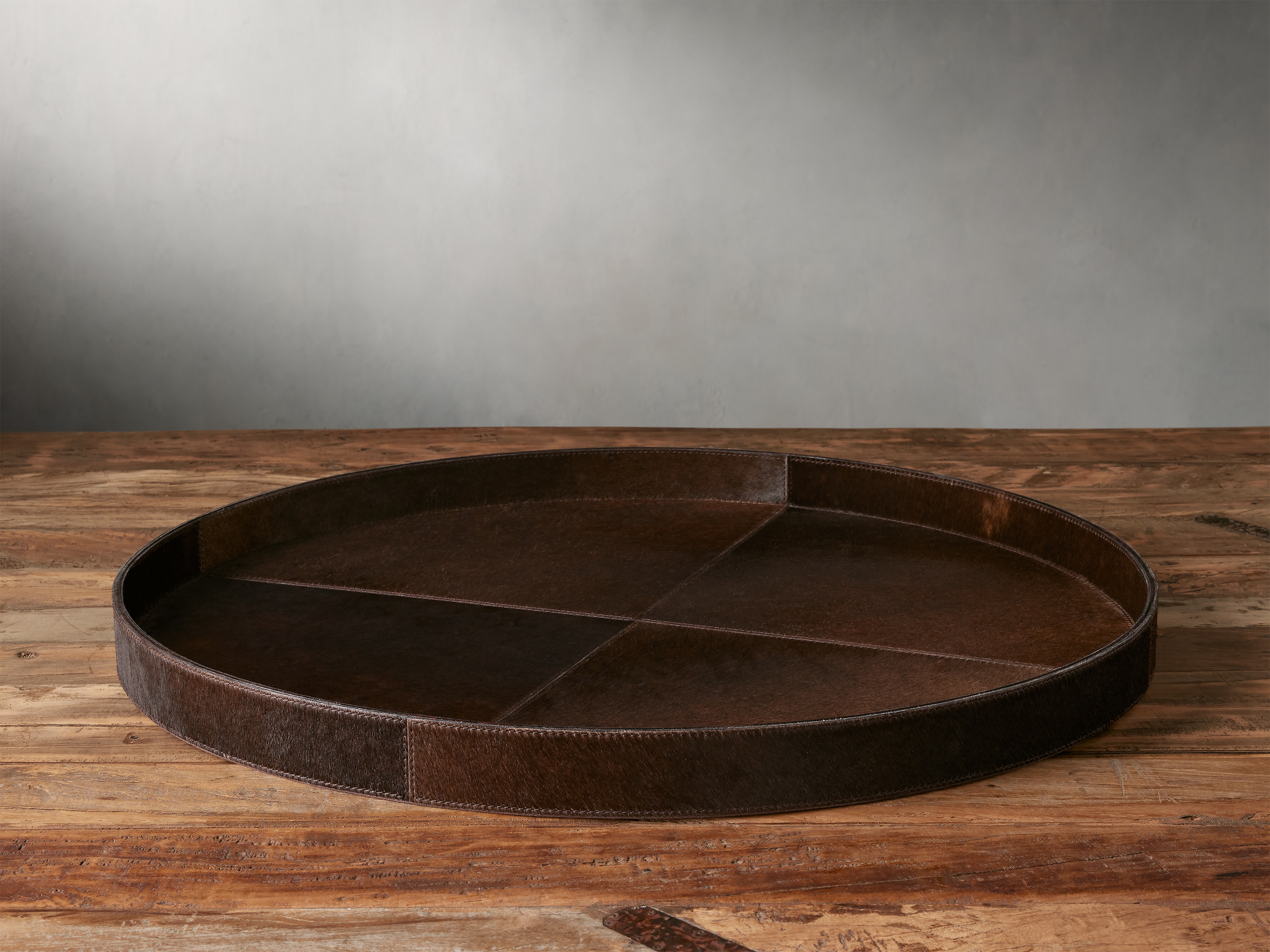 Montgomery Hide Tray in Hair On Brown - Arhaus