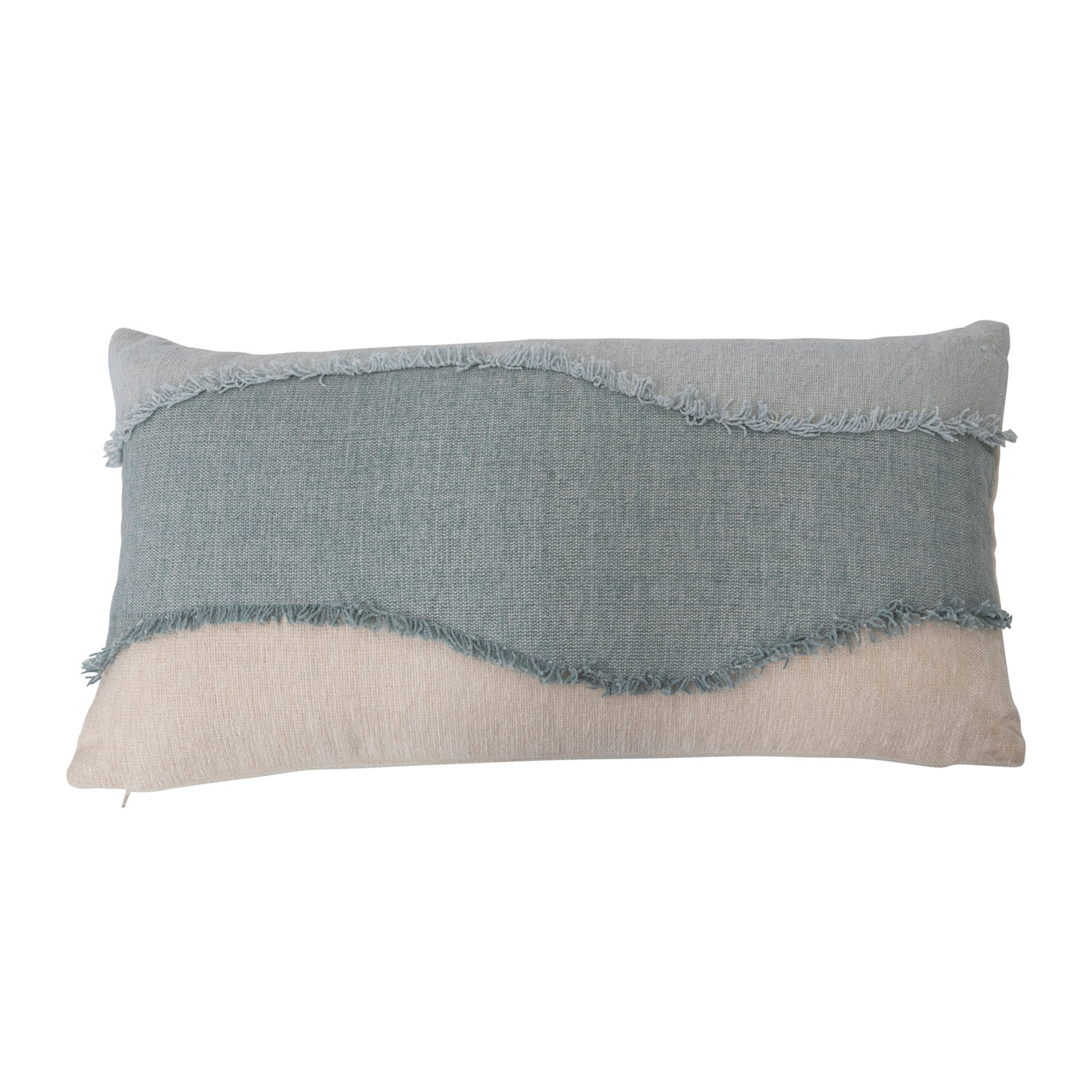 Cotton Applique Lumbar Pillow - Creative Co-Op