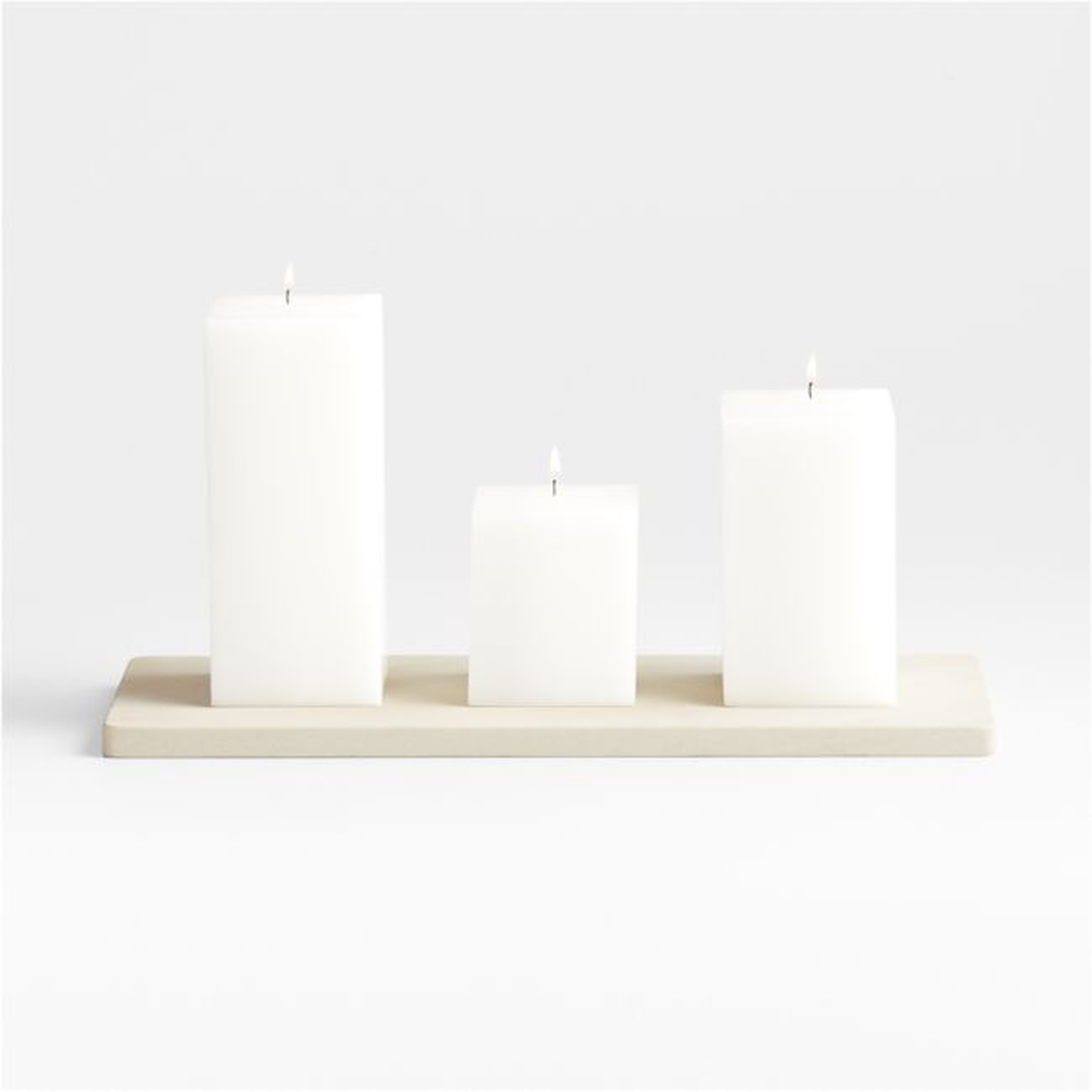 Carter Sandstone Pillar Candle Tray - Crate and Barrel
