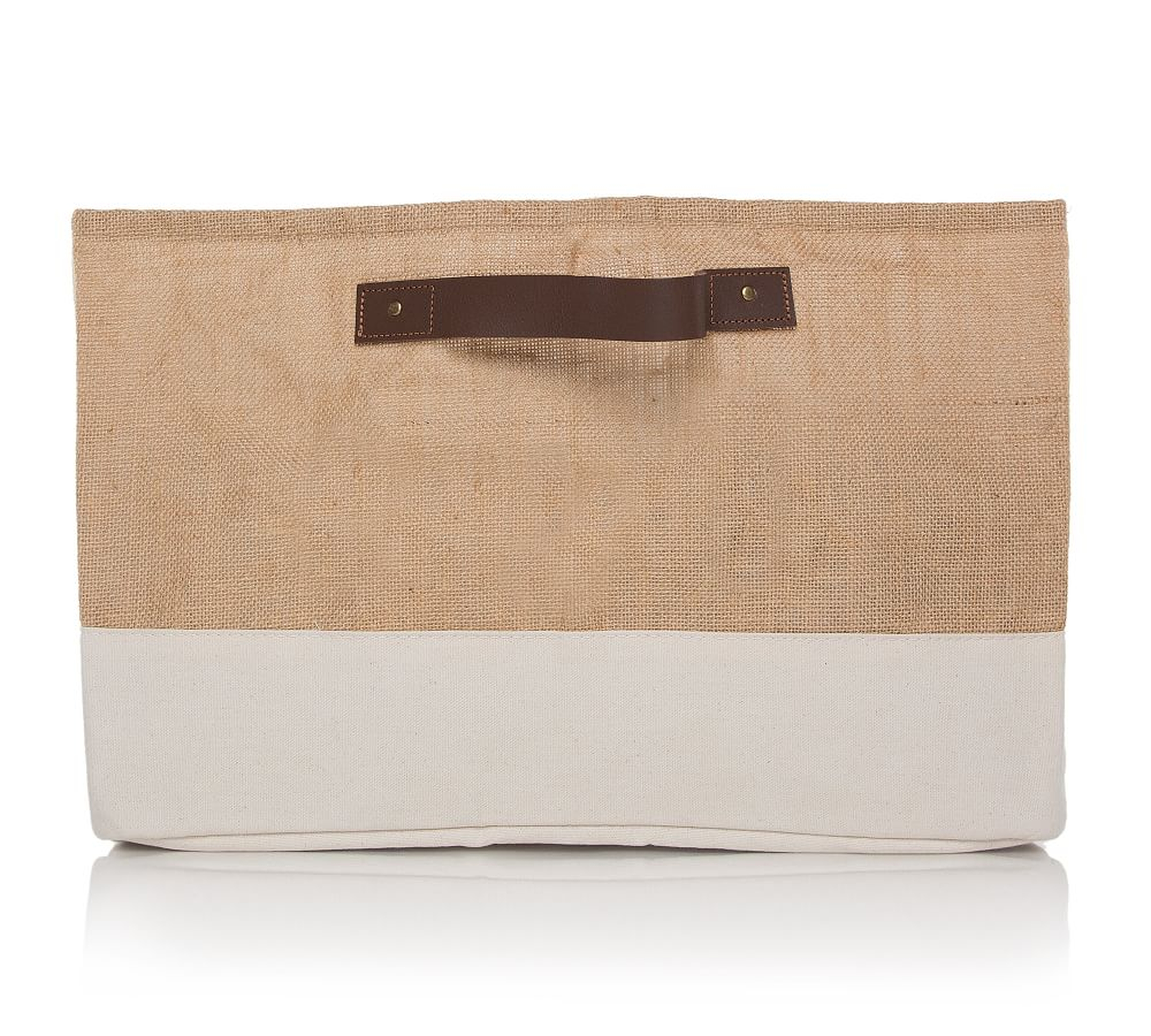 Jute And Canvas Natural Storage Basket - Pottery Barn