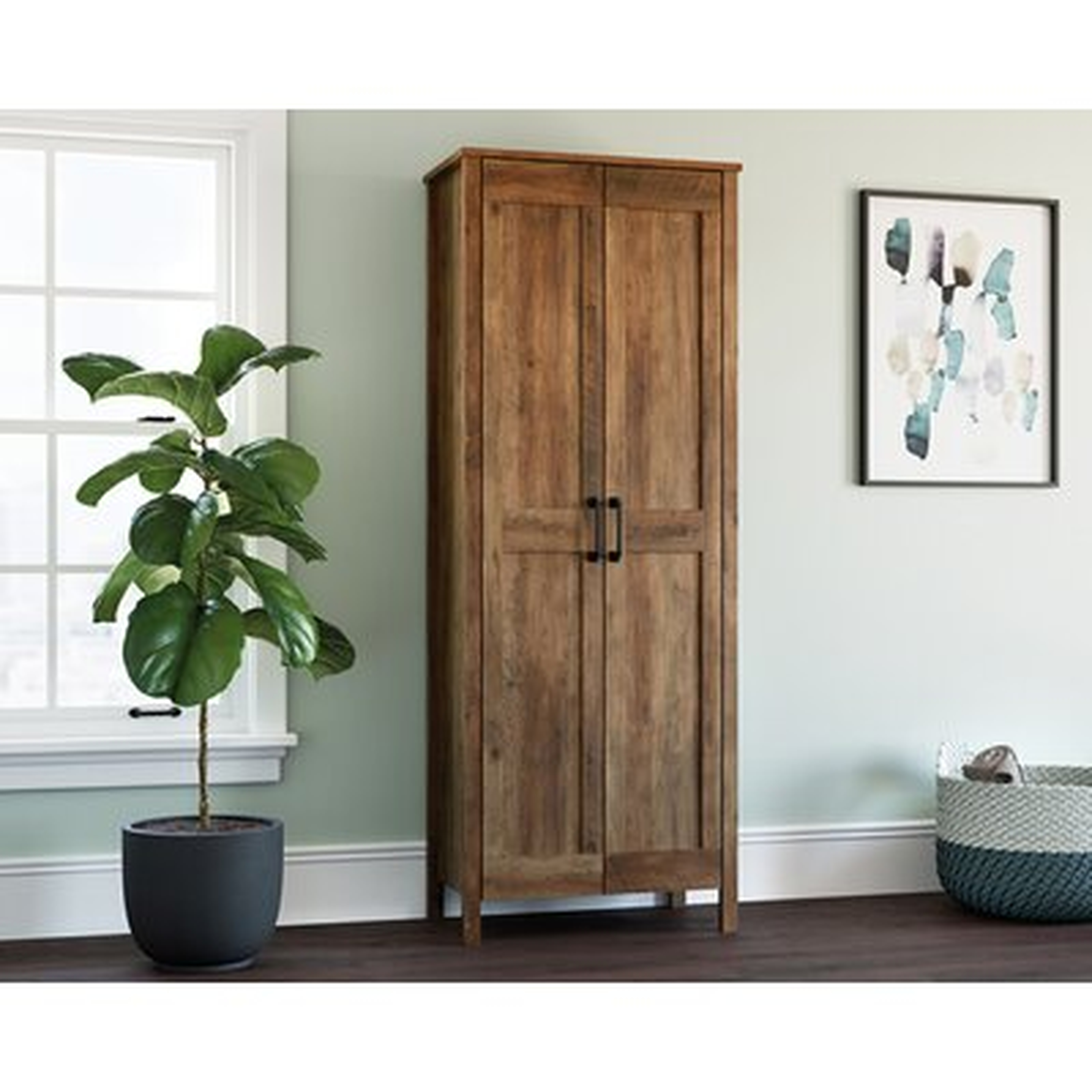 Two-Door Storage Cabinet In Pine Finish - Wayfair