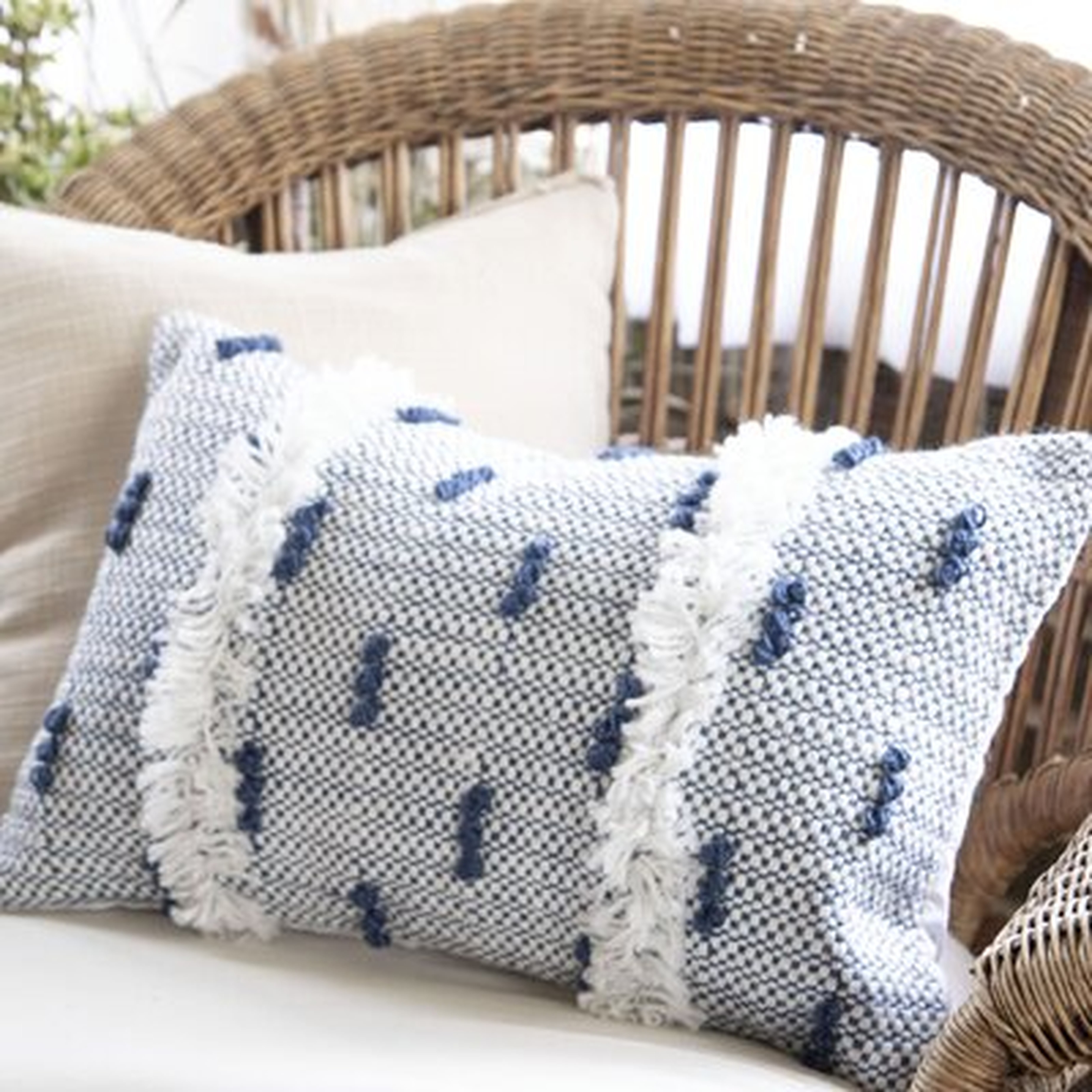 Hand Woven Decorative Outdoor Rectangular Pillow Cover & Insert - Wayfair