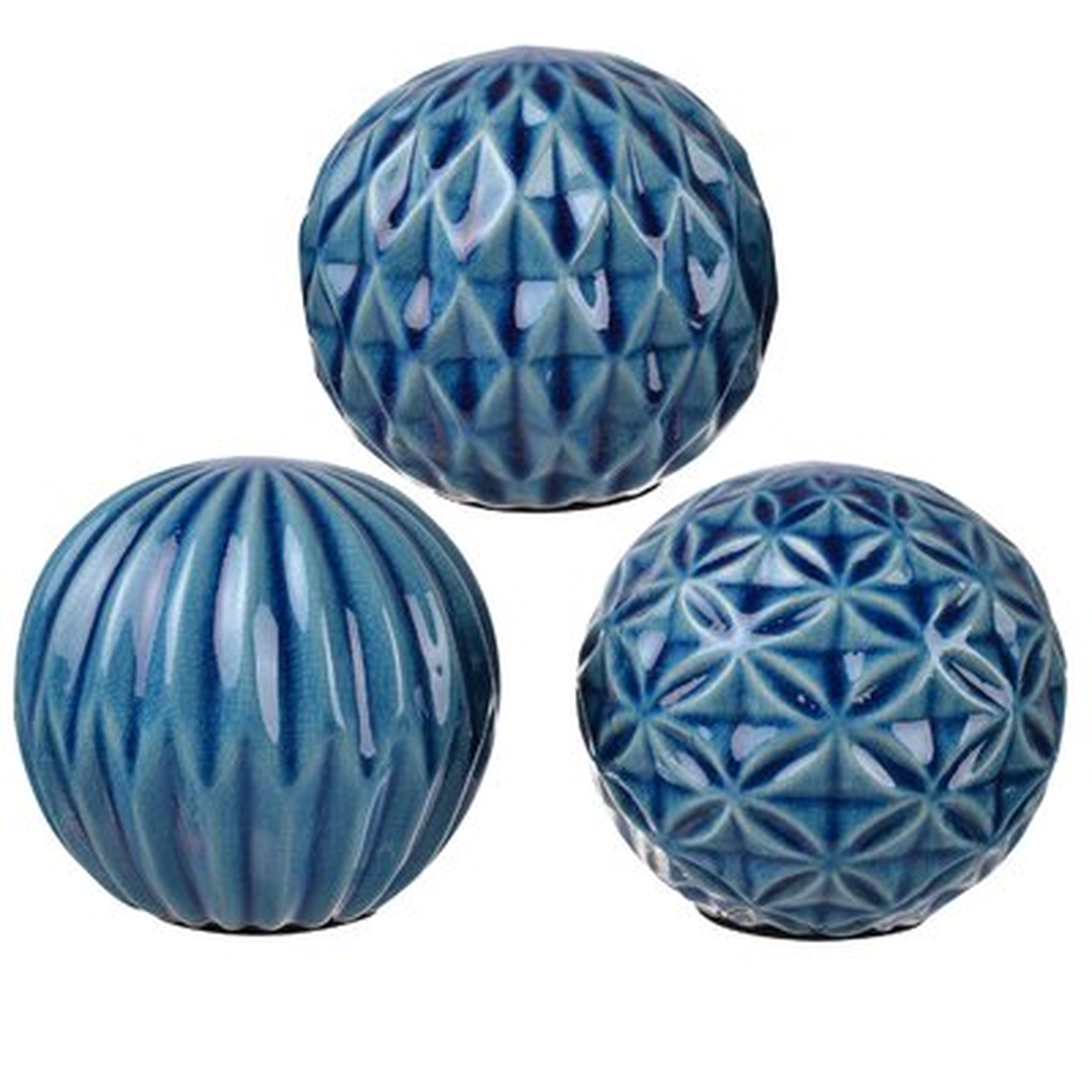 3 Piece Leis Blue Ball Set - Wayfair