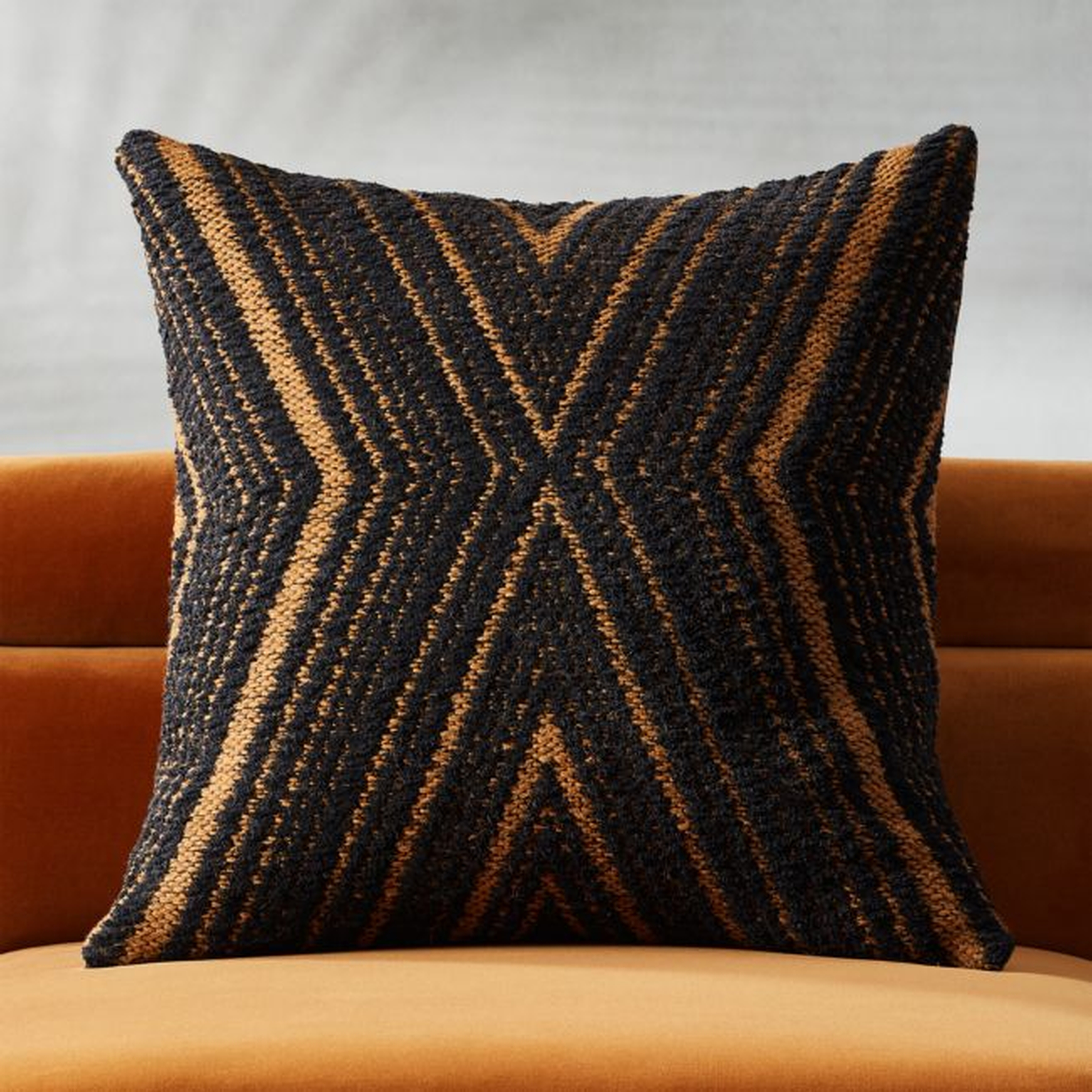Onca Black Throw Pillow with Feather-Down Insert 23" - CB2