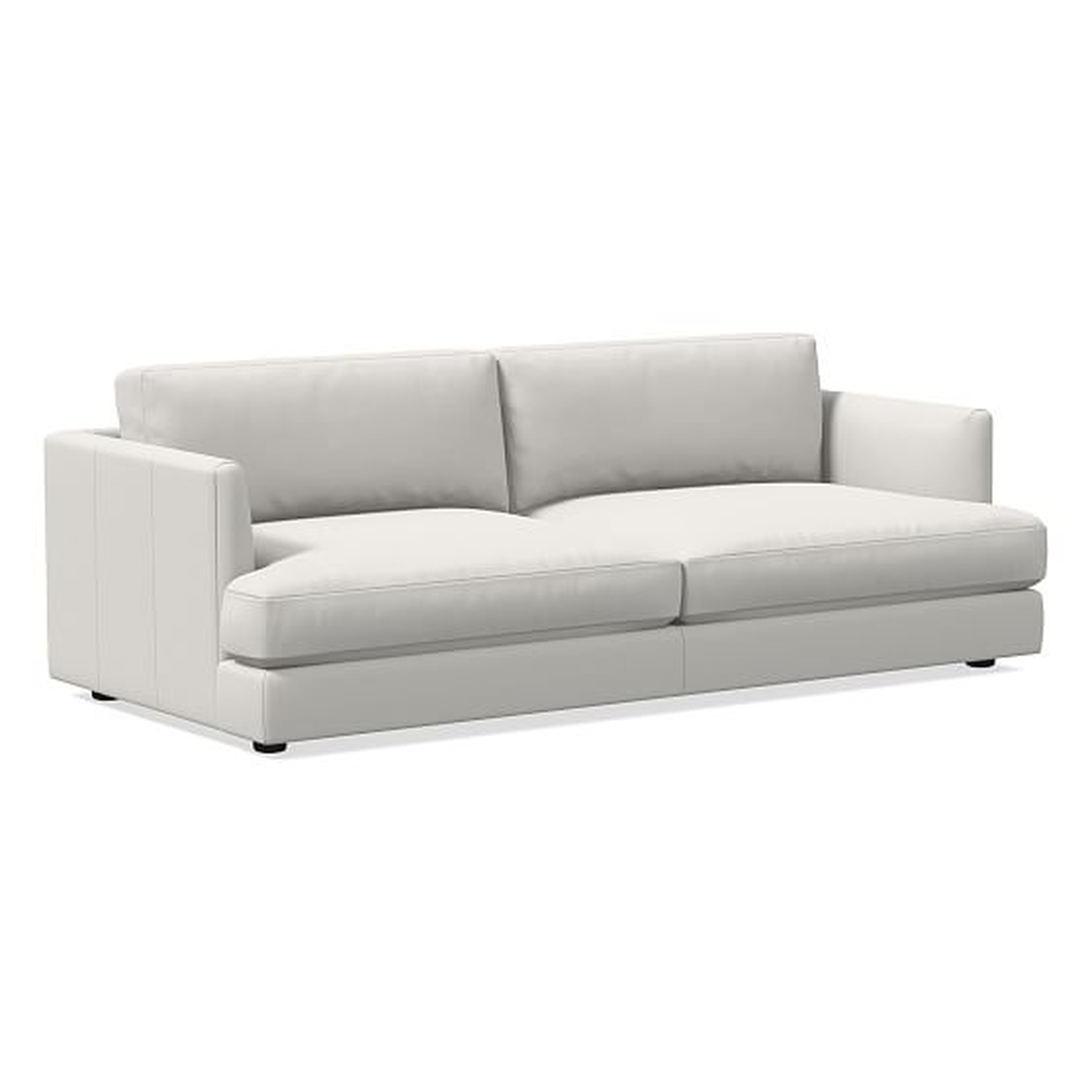 Haven 84" Sofa, Sierra Leather, Snow, Concealed Support - West Elm