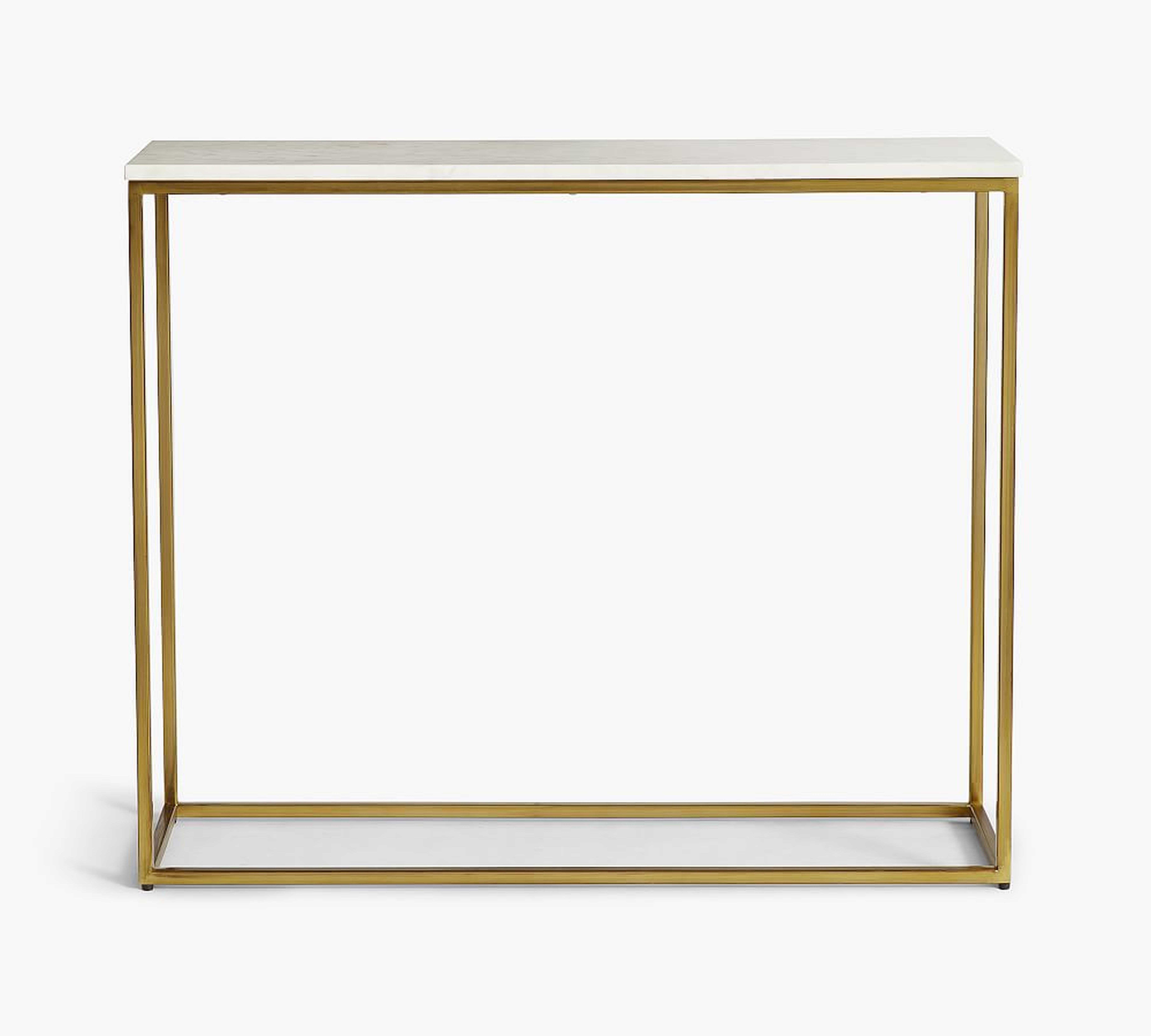 Delaney Marble 36" Console Table, Brass - Pottery Barn