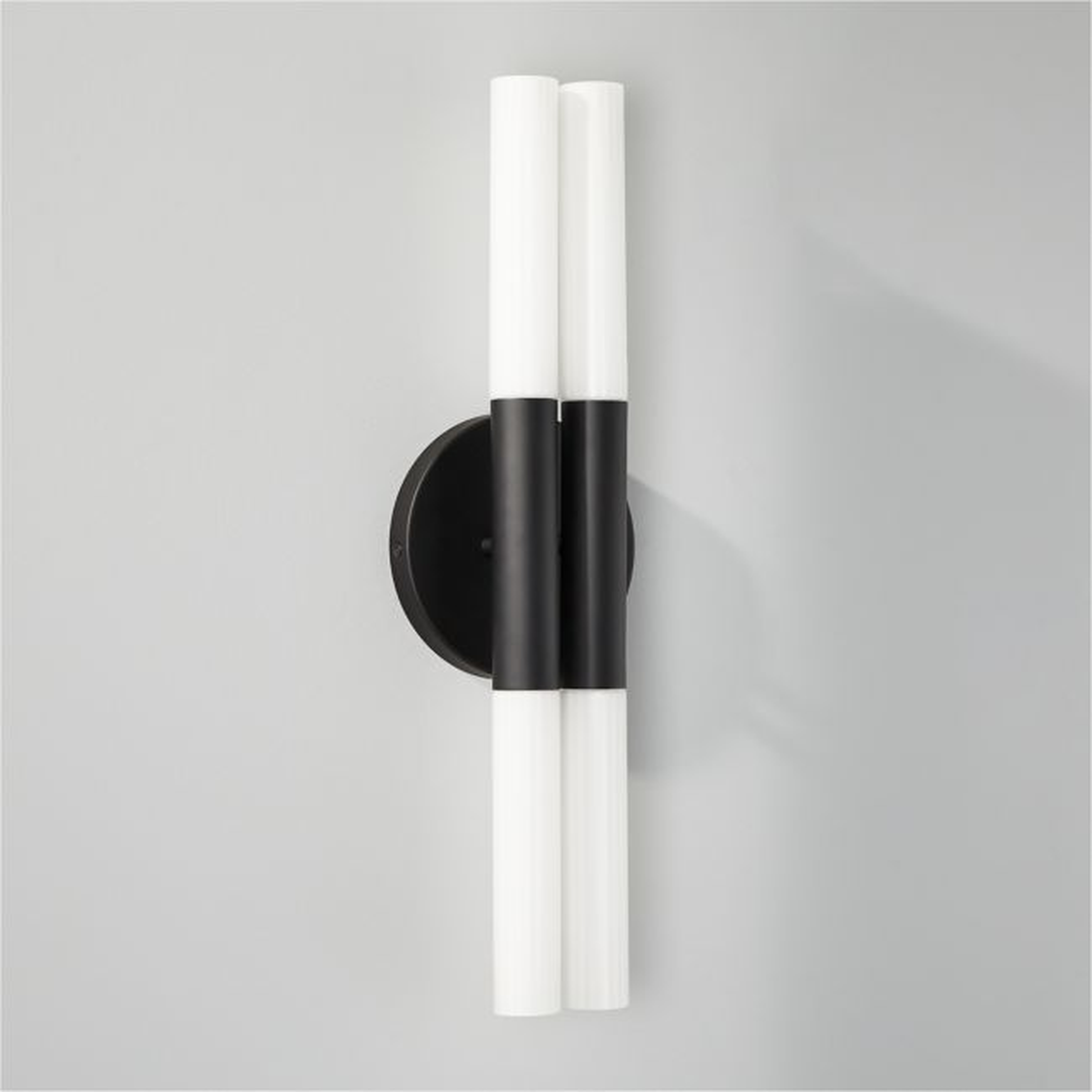 Bella Fluted Black Wall Sconce - CB2