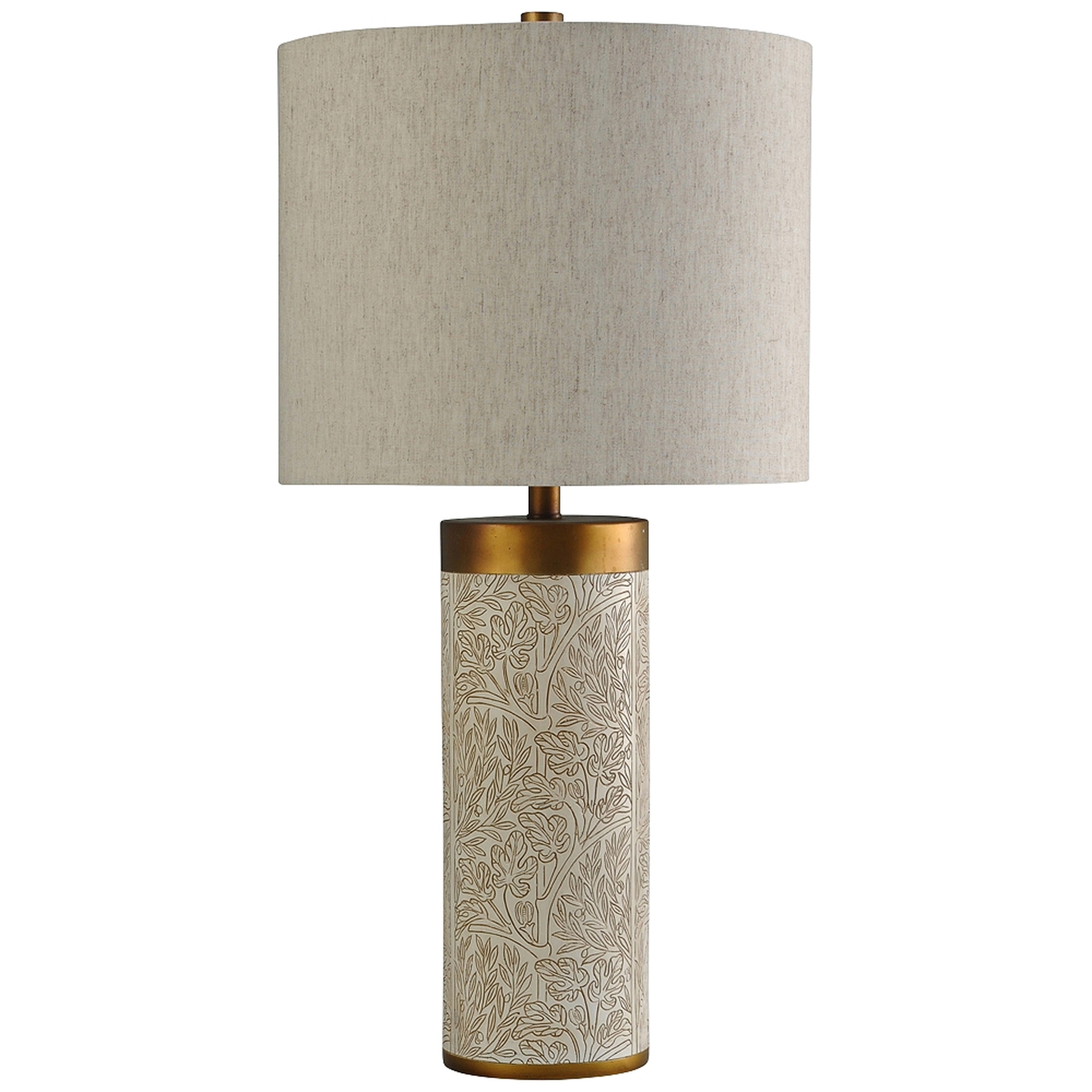 Windham Pattern Column Table Lamp, Cream White - Lamps Plus