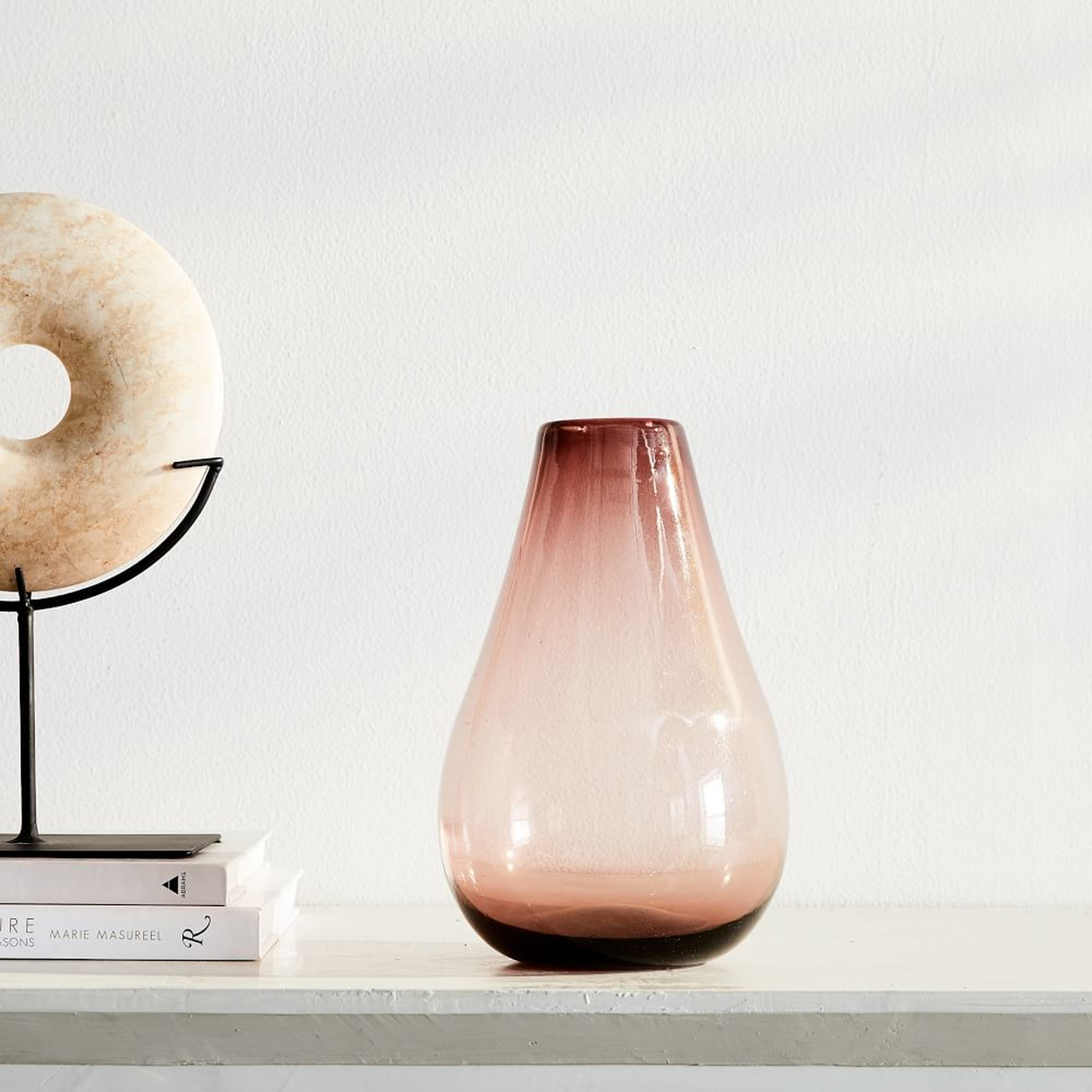 Pure Glass Vase, Raindrop, Currant, Small - West Elm