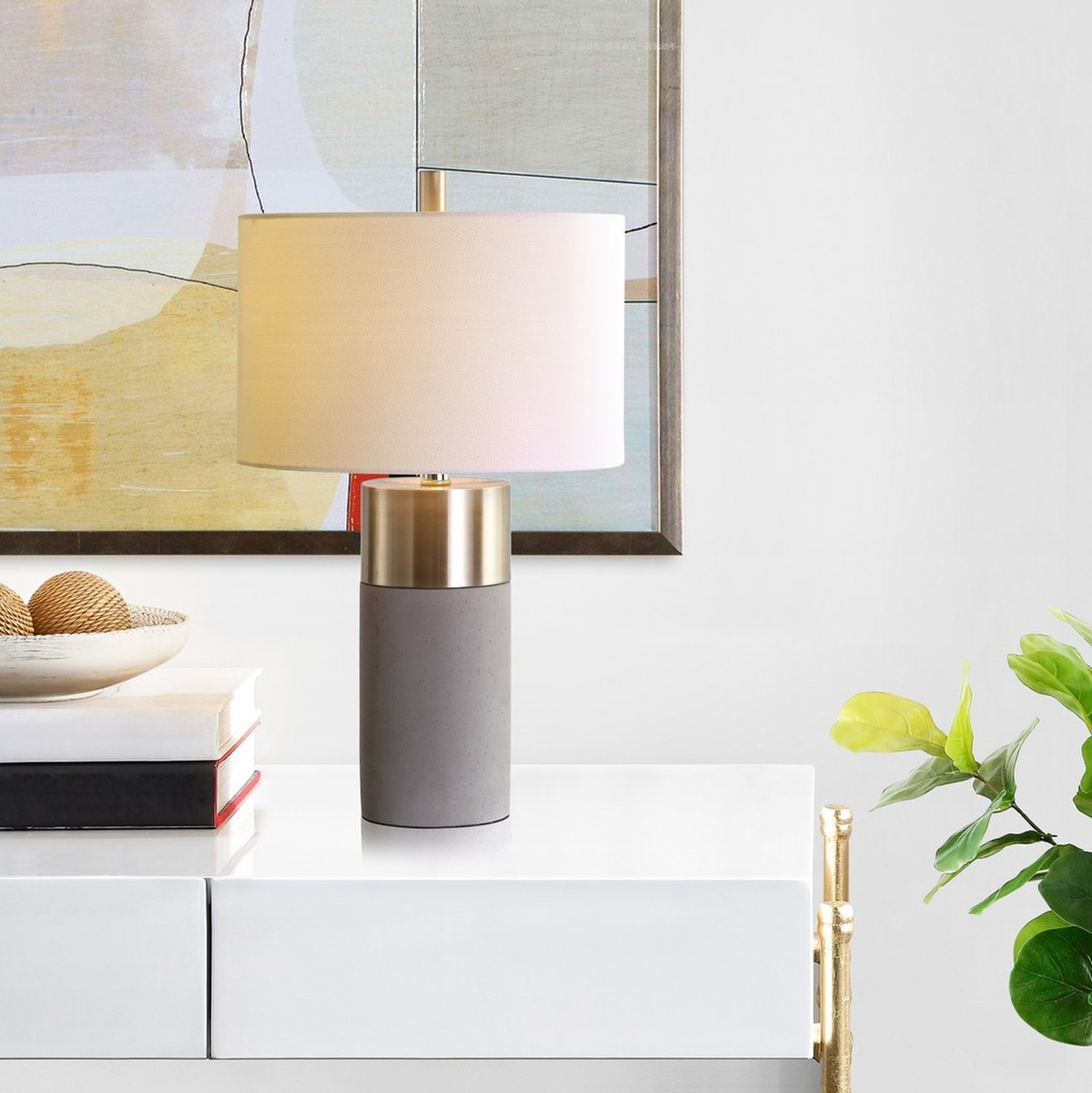 Oliver Table Lamp - Grey - Safavieh - Safavieh