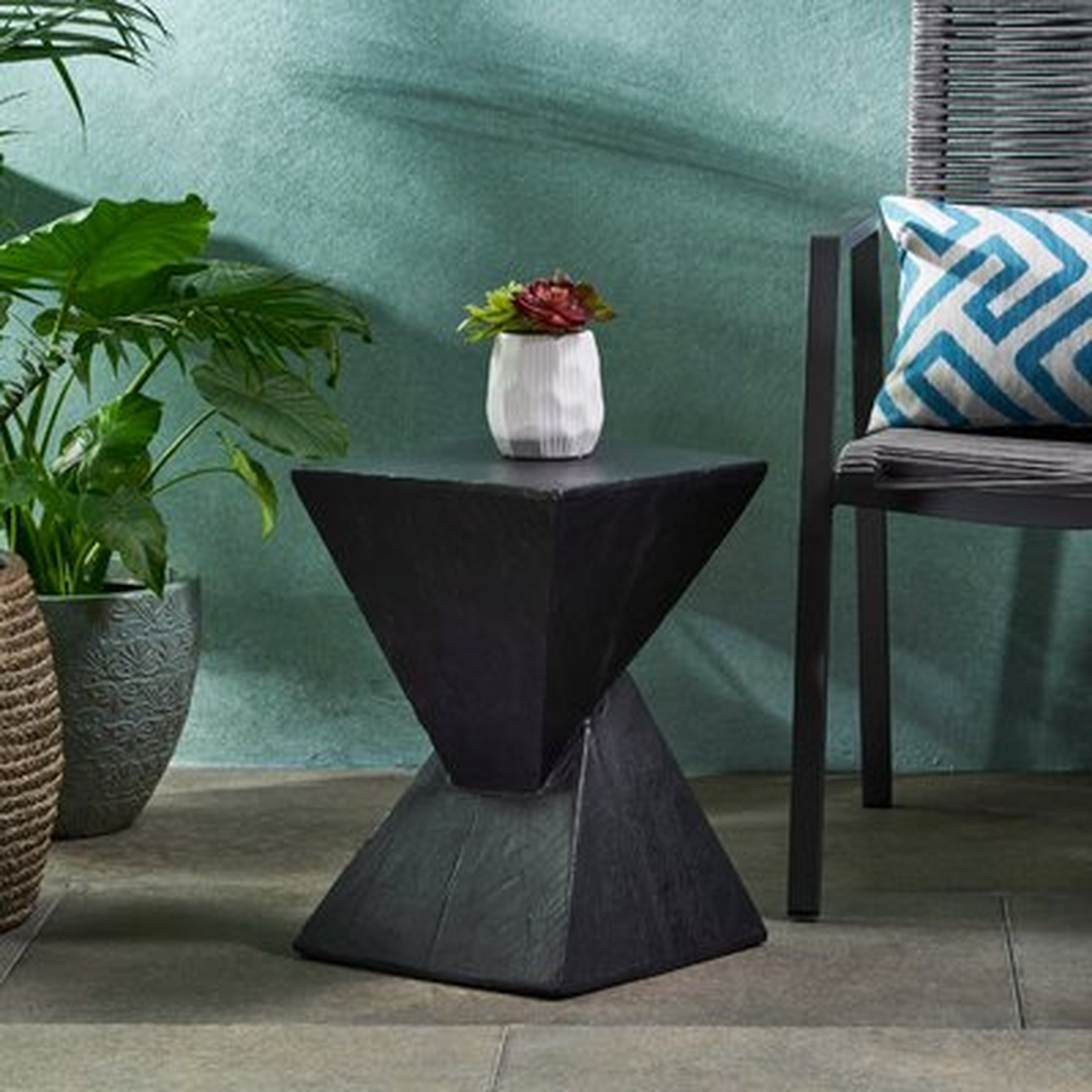 Hurley Outdoor Light-Weight Concrete Accent Table - Wayfair