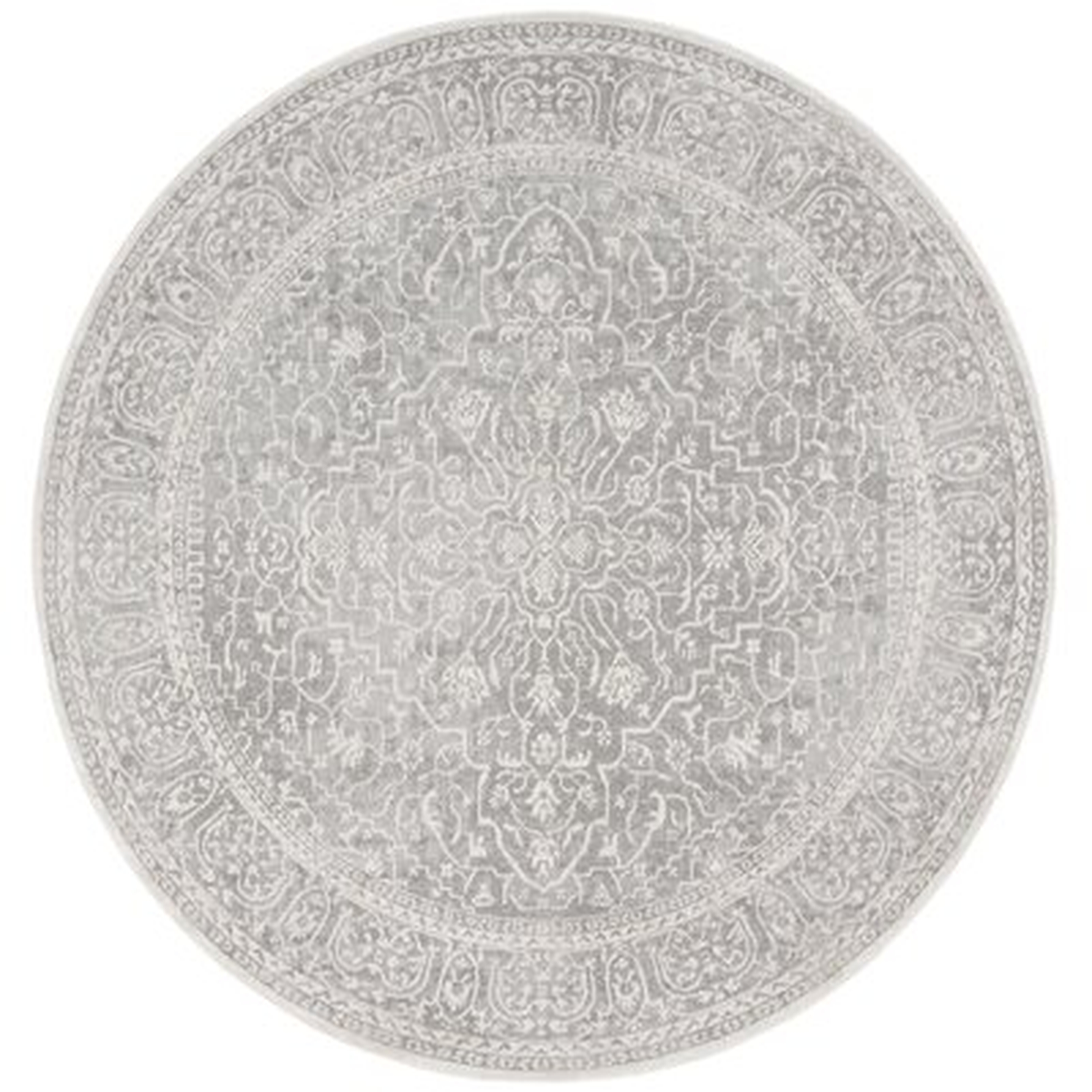 Oxon Hill Floral Power Loom Light Gray/Cream Rug - Wayfair