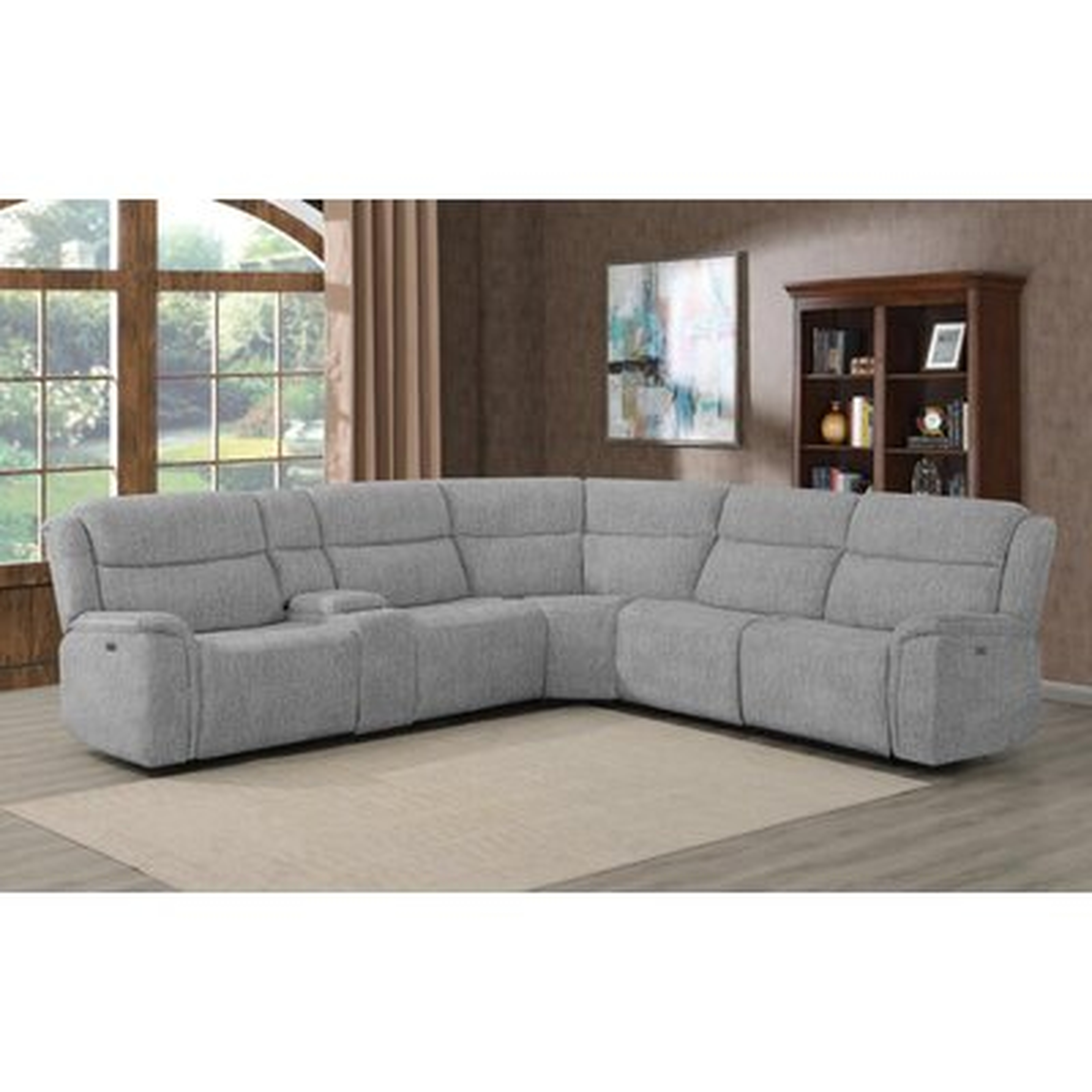 Blayklee 130" Velvet Symmetrical Reclining Corner Sectional - Wayfair
