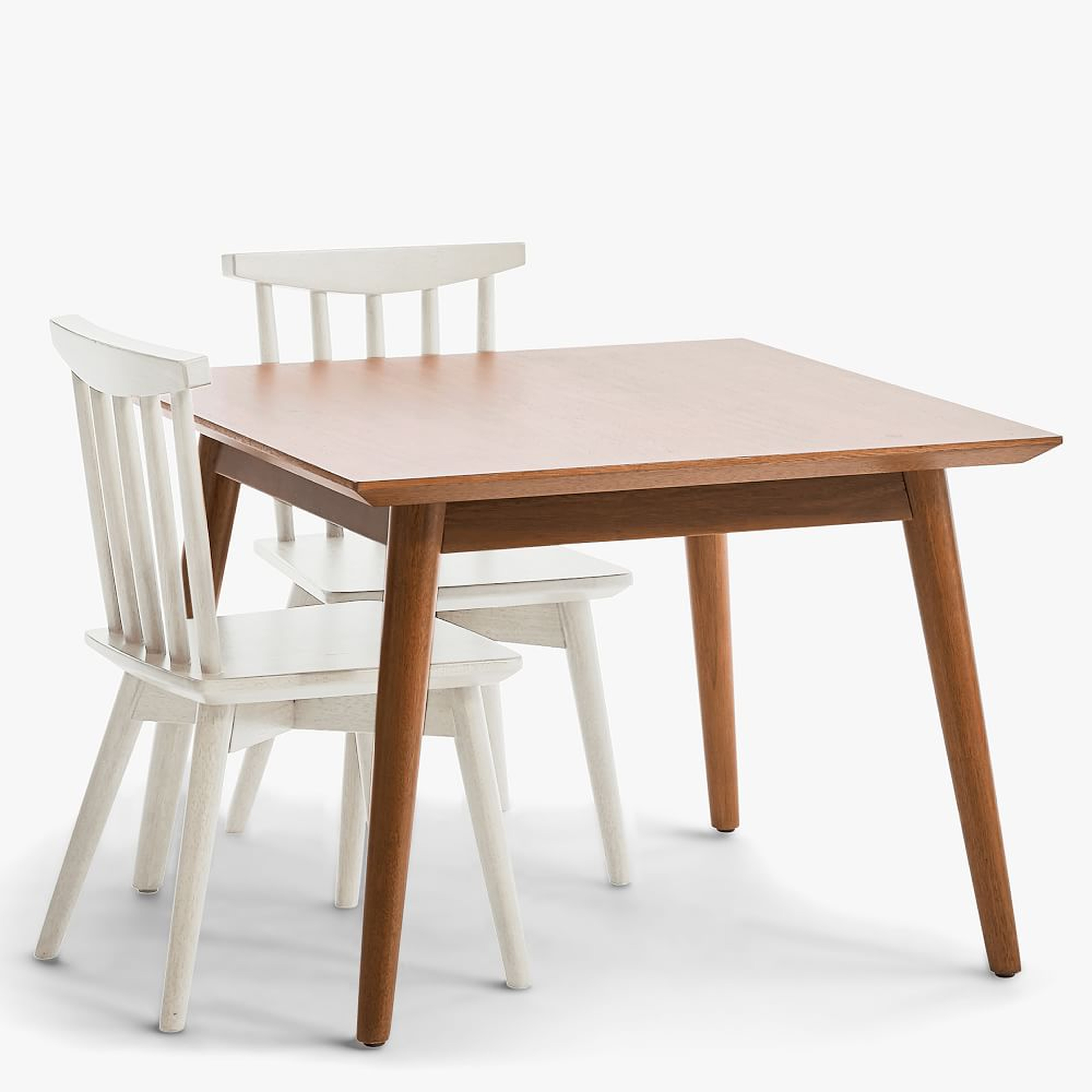 Mid-Century My 1st Table & Set of 2 Chairs, Acorn Table, White Chairs, WE Kids - West Elm