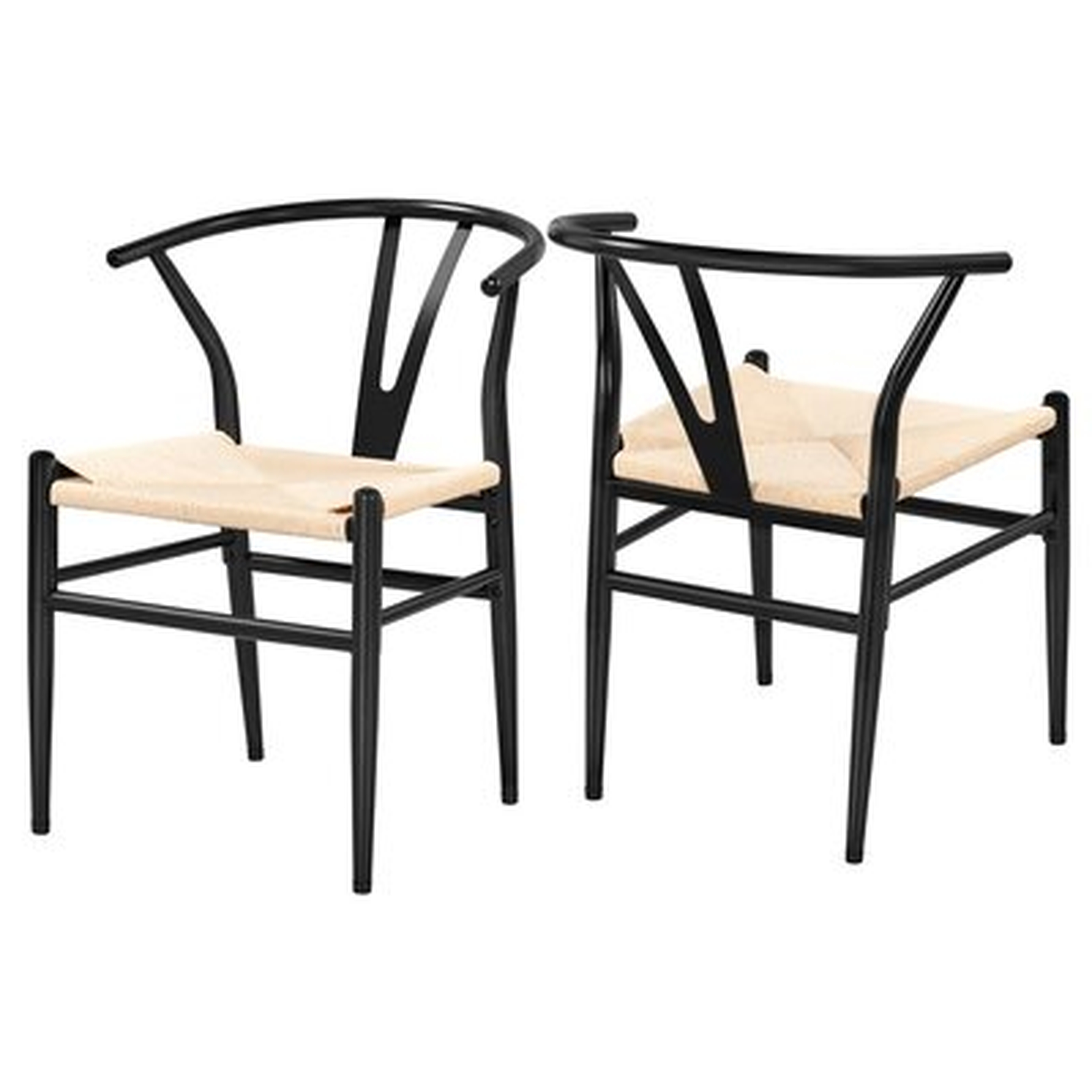 Gustavo Wishbone Metal Arm Chair (Set of 2) - Wayfair