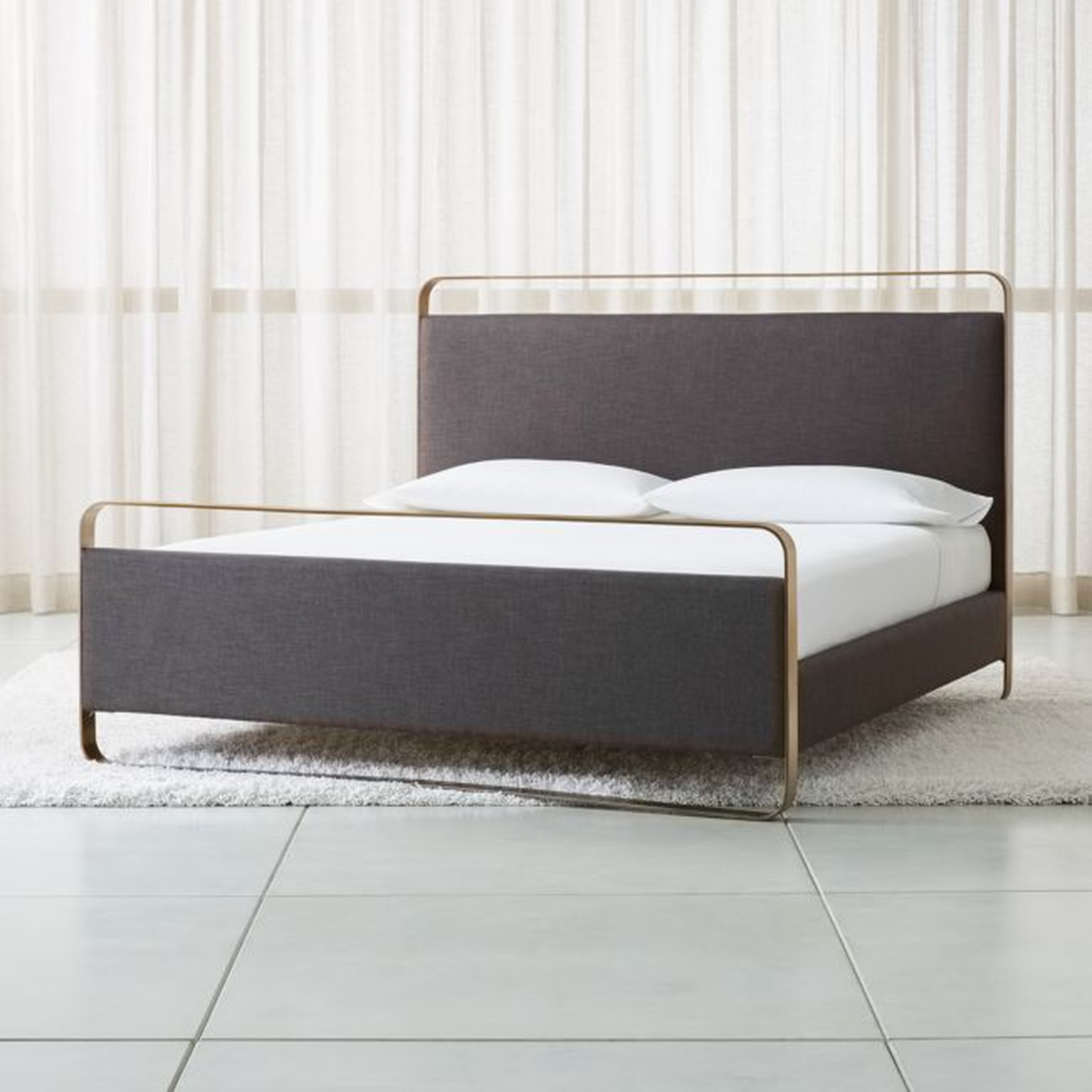 Gwen King Metal and Upholstered Bed - Crate and Barrel