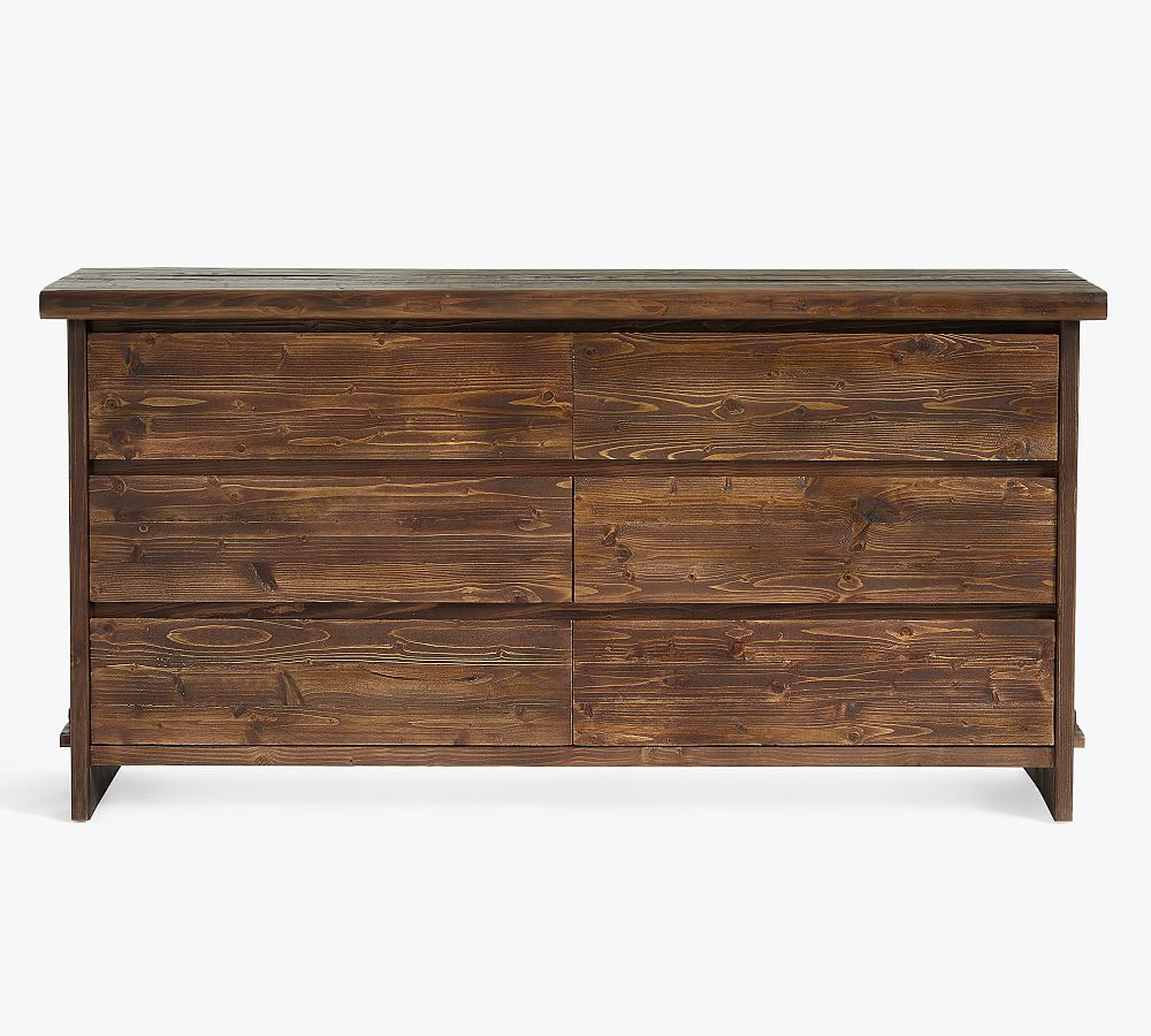 North Reclaimed Wood 6-Drawer Extra Wide Dresser, Rustic Barnwood - Pottery Barn