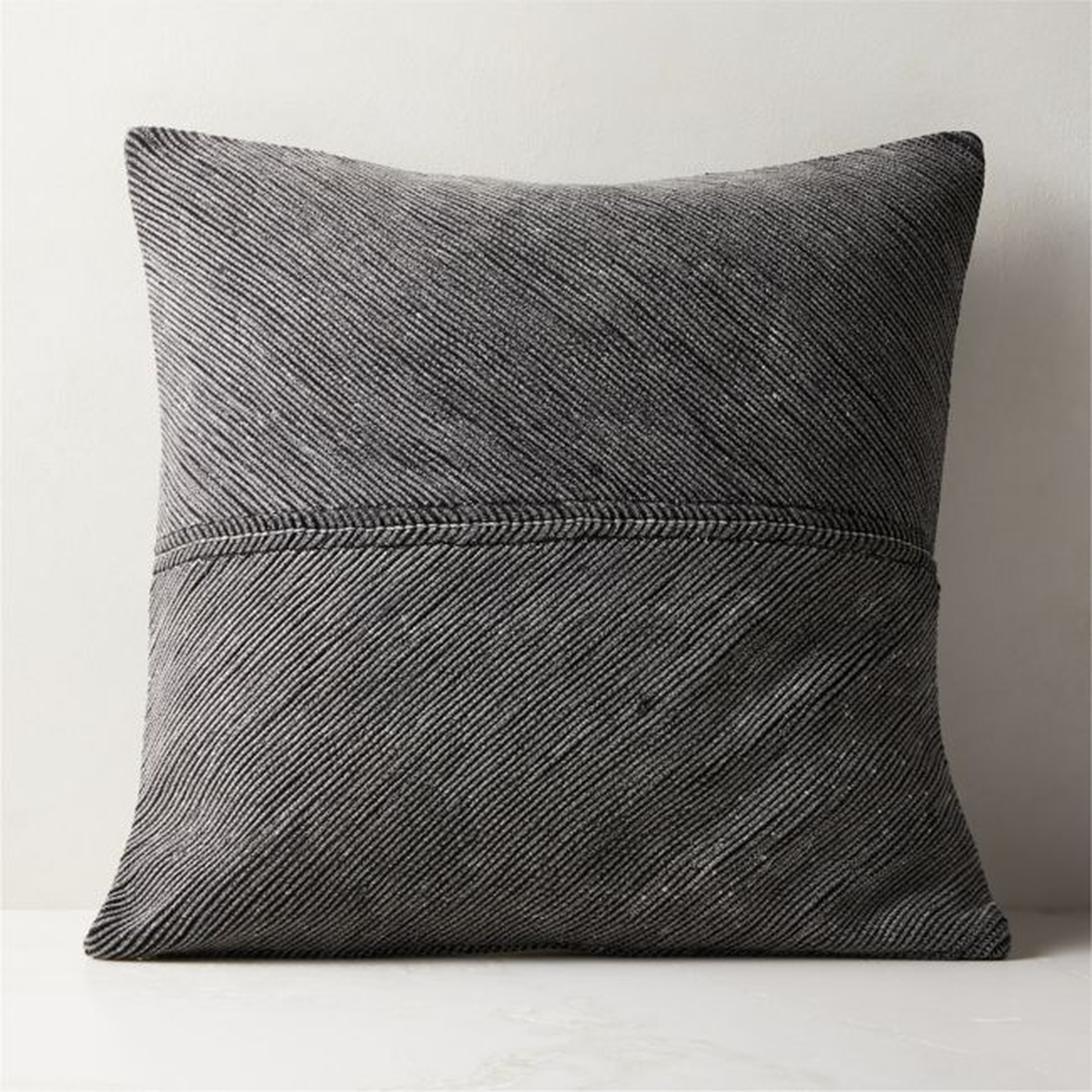 23" Convey Black Pillow With Down-Alternative Insert - CB2