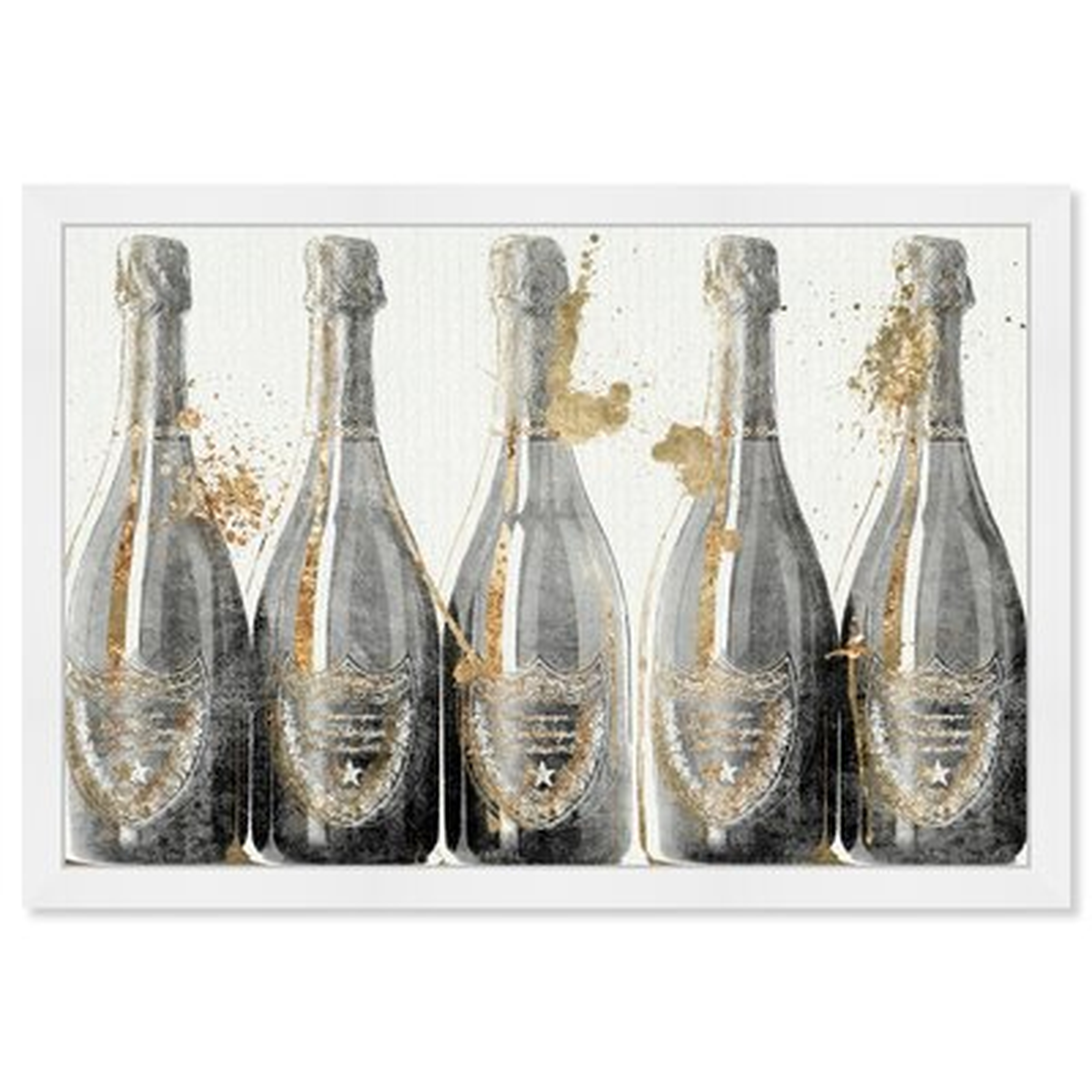 Drinks and Spirits Glam Dom Marbles Champagne - Graphic Art Print - Wayfair