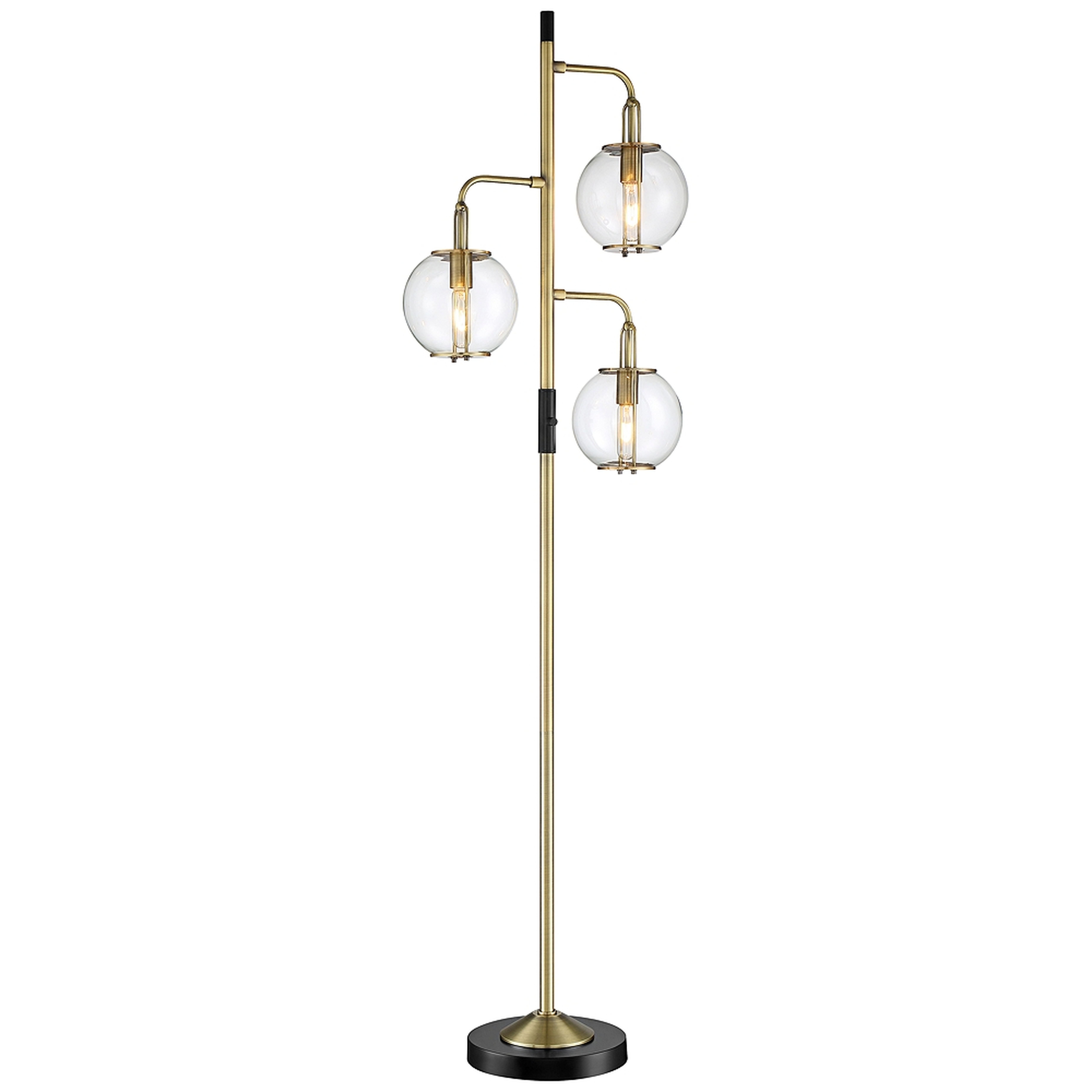 Lite Source Kaira Black Antique Brass 3-Light Floor Lamp - Style # 87W71 - Lamps Plus