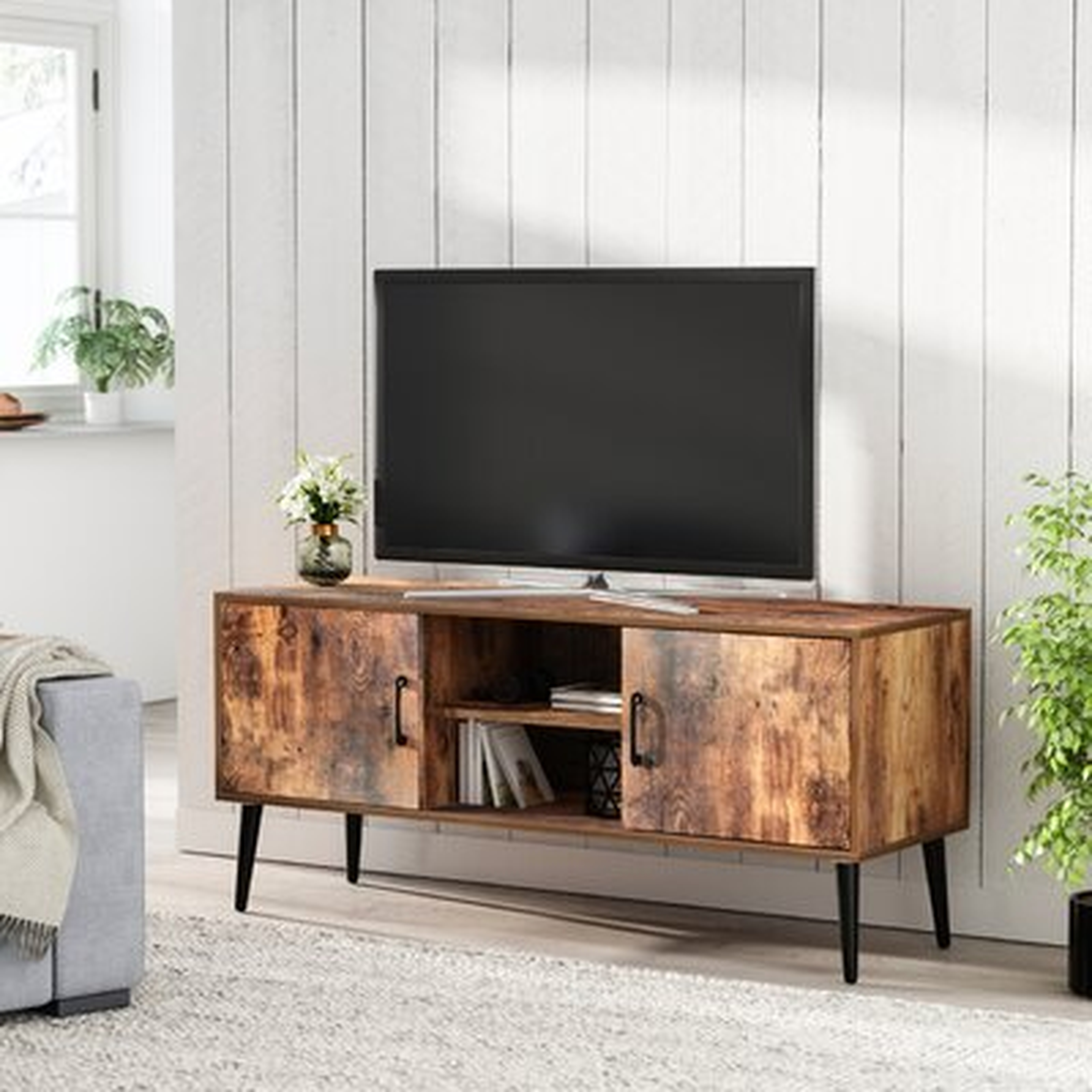 Rustic TV Console Cabinet For Tvs Up To 55 Inch W, Farmhouse TV Stand Style Entertainment Center For Soundbar Or Other Media - Wayfair
