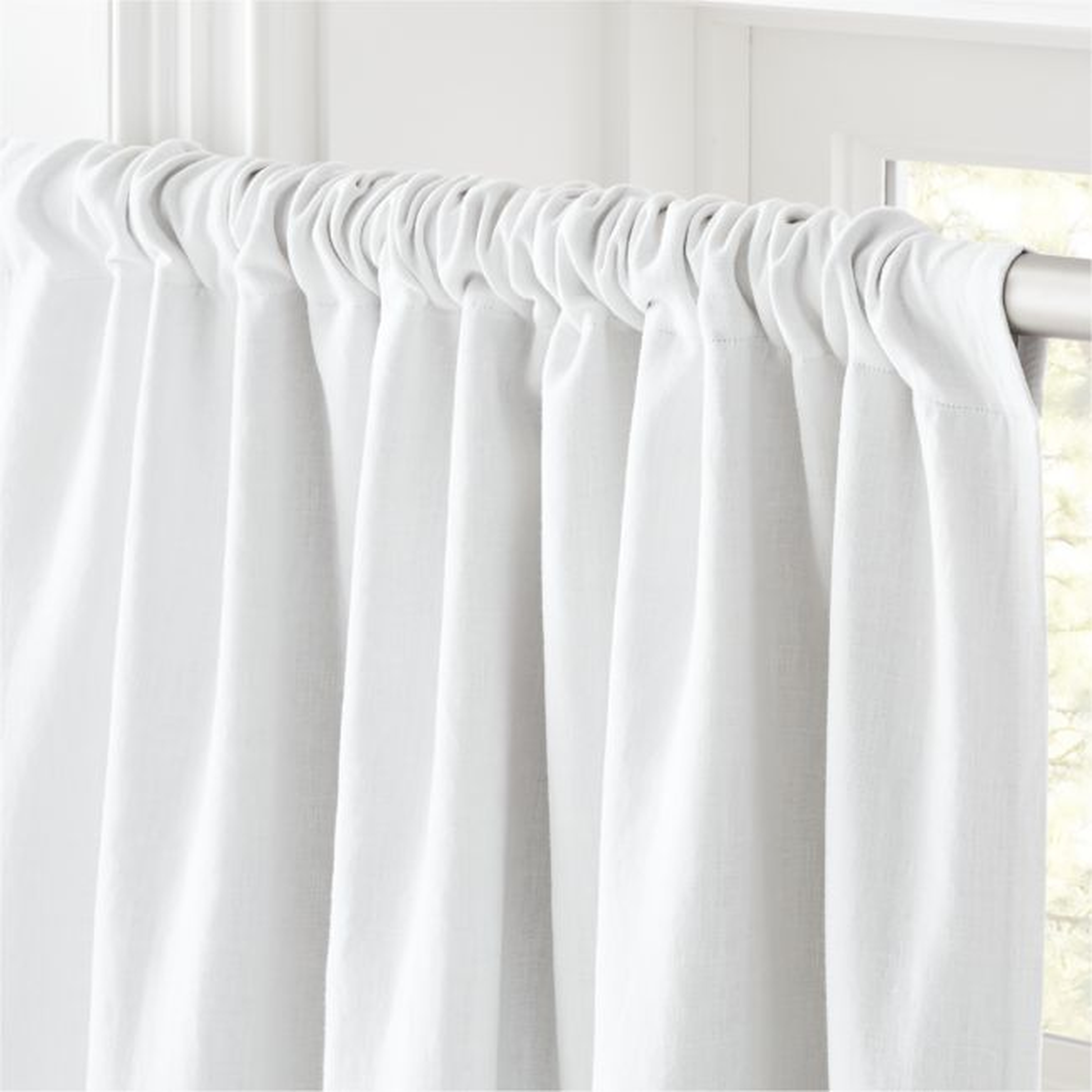 White Linen Blackout Curtain Panel 48"x108" - CB2