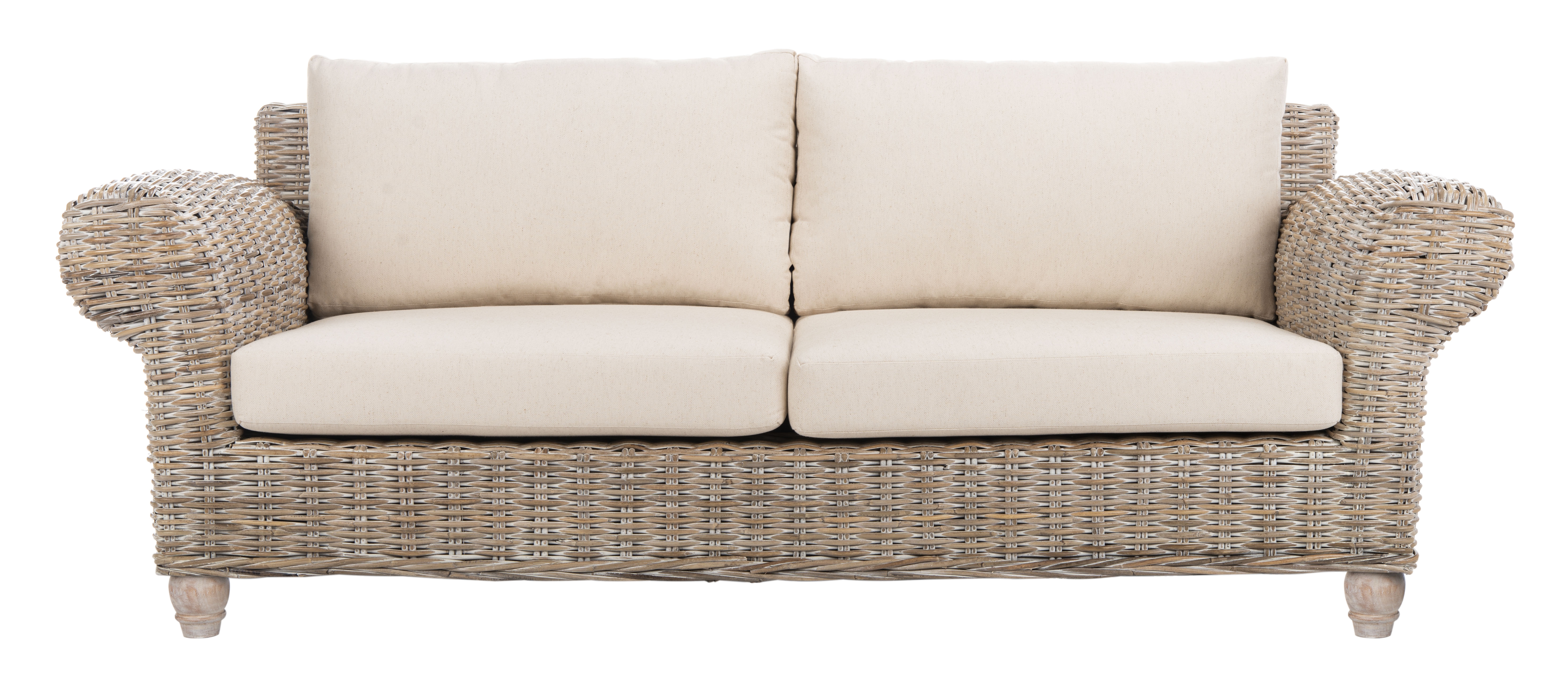 Tahiti Wicker 2.5 Seater Sofa - White Wash/Beige - Arlo Home - Arlo Home