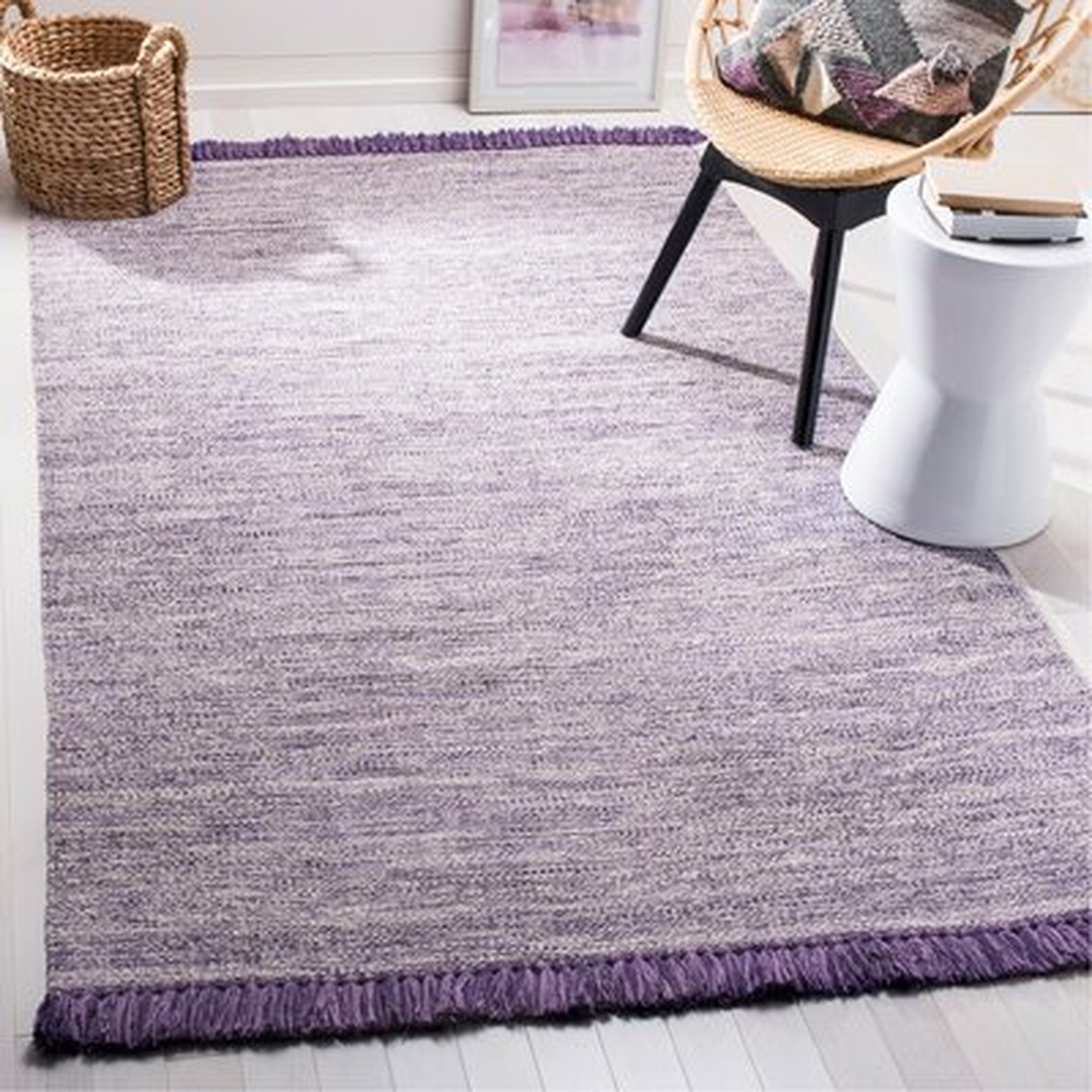 Suffolk Handmade Flatweave Cotton Purple/Gray Area Rug - Wayfair