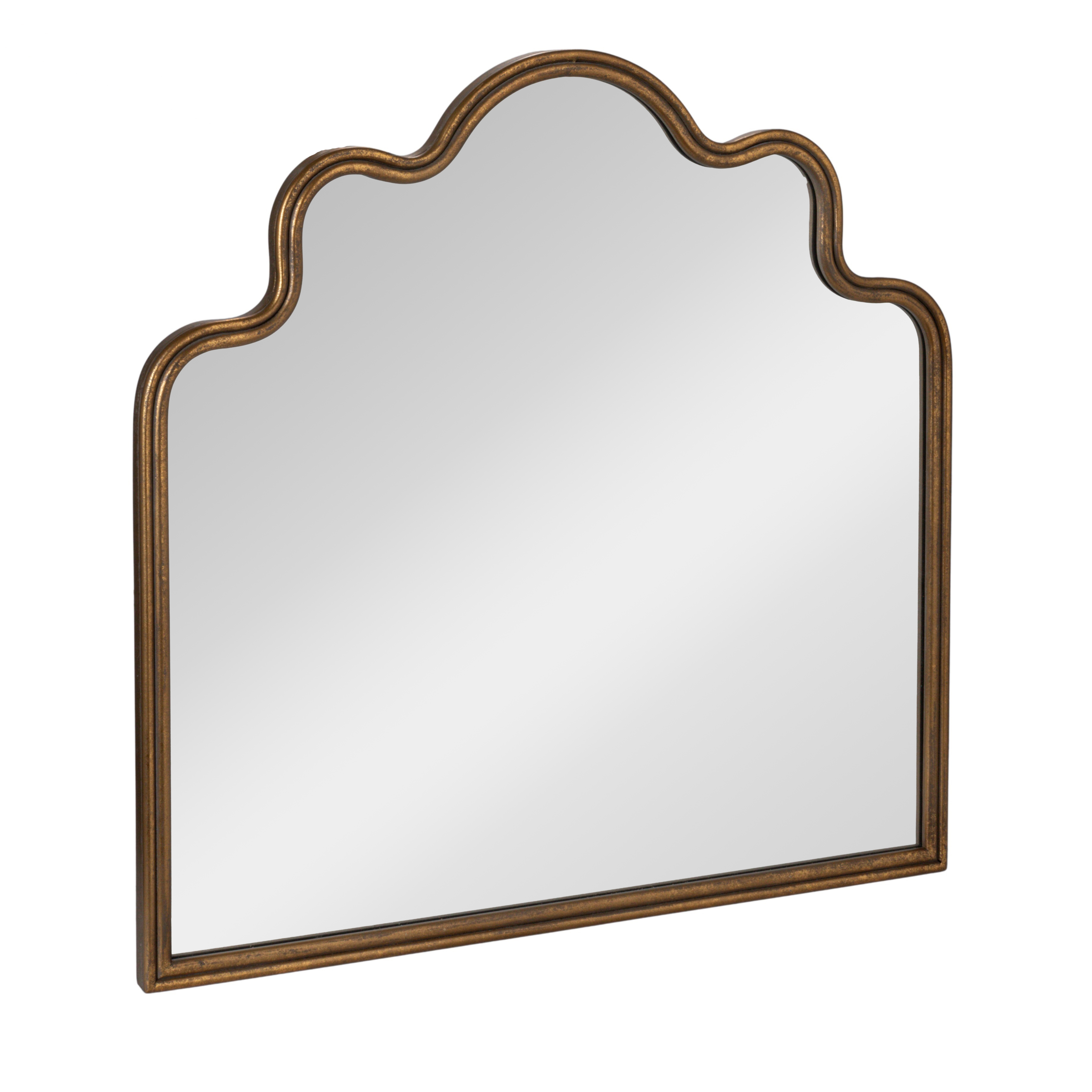 Wavy Scalloped Arched Metal Framed Wall Mirror, Gold - Creative Co-Op
