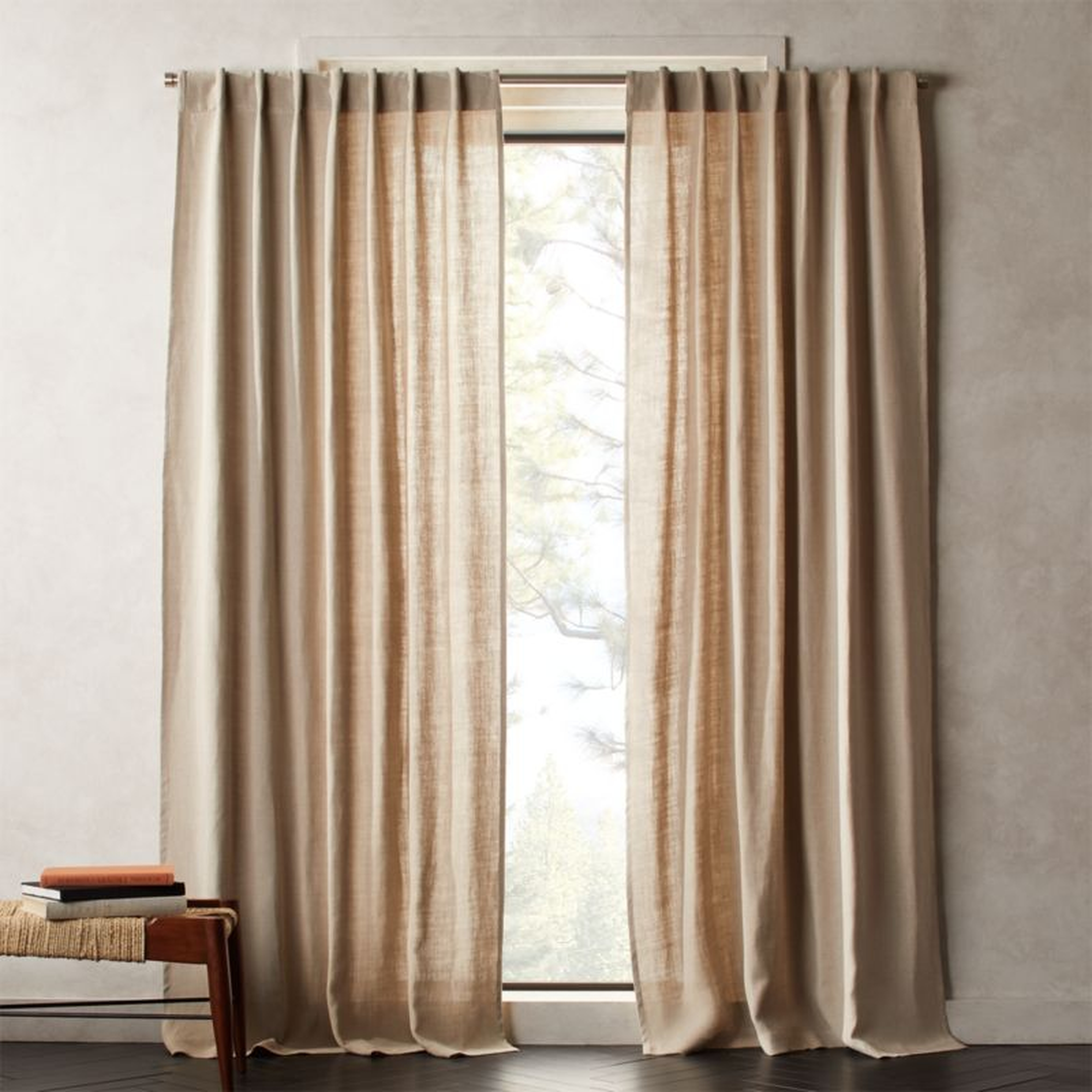 Heavyweight Natural Linen Curtain Panel 48"x108" - CB2