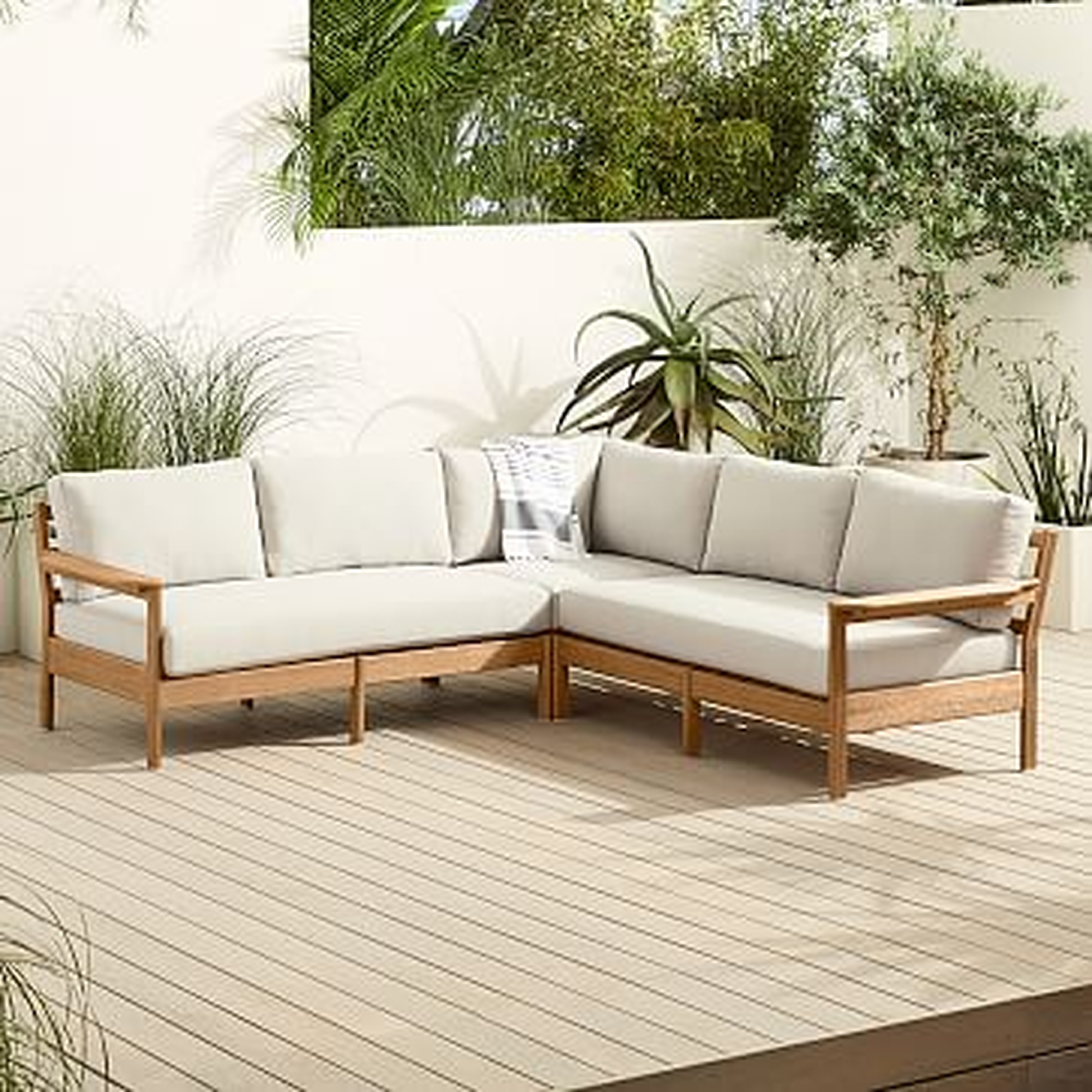 Playa Outdoor L-Shaped Sectional, Mast, Cement - West Elm