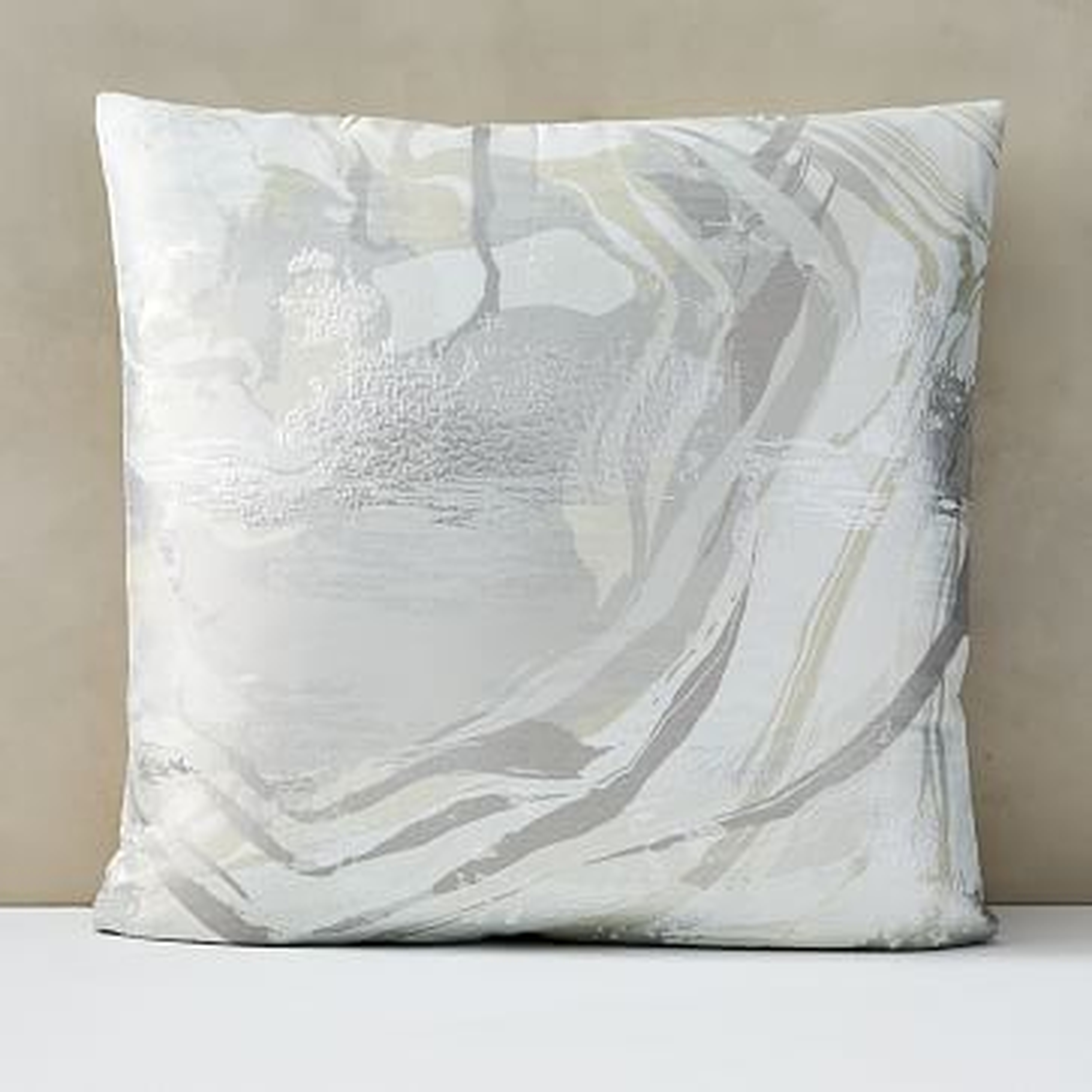 Marble Swirl Pillow Cover, 24"x24", Frost Gray - West Elm