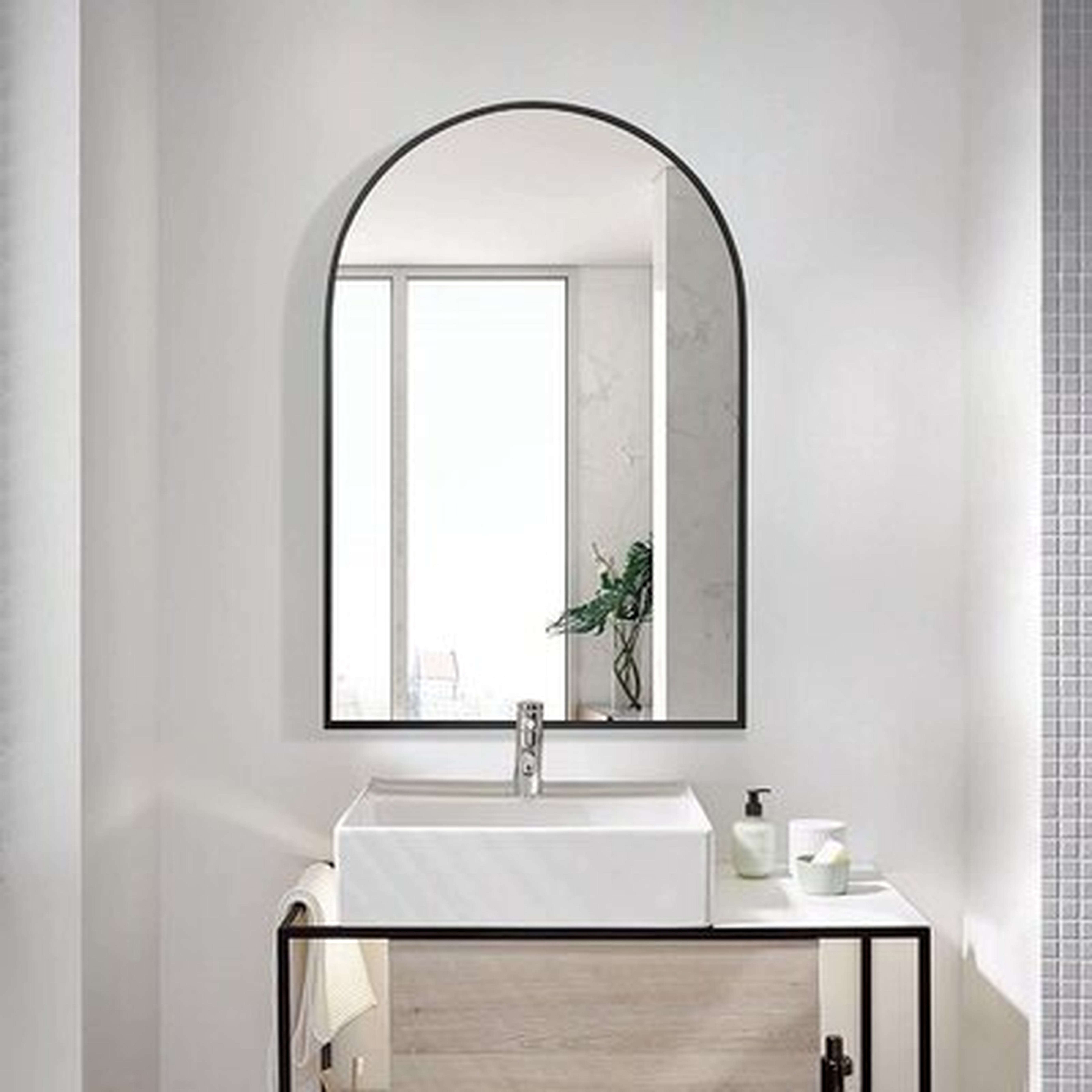 Wall Mounted Mirror, 20"X30" Arch Bathroom Mirror, Black Vanity Wall Mirror W/ Metal Frame For Bedroom, Entryway, Living Room - Wayfair