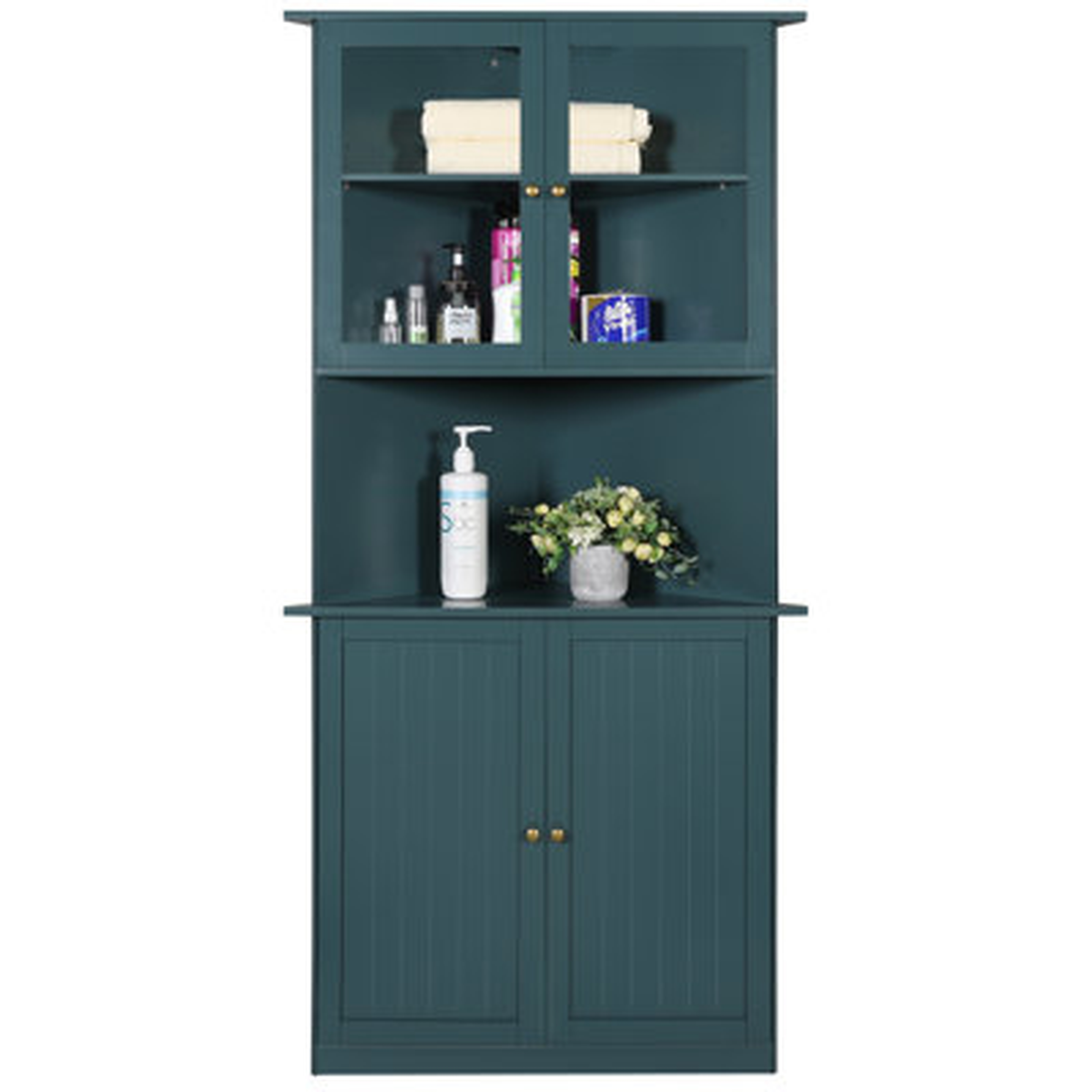 Abdusalam 70.9''H Accent Cabinet, Corner Cabinet with Open Shelf - Wayfair