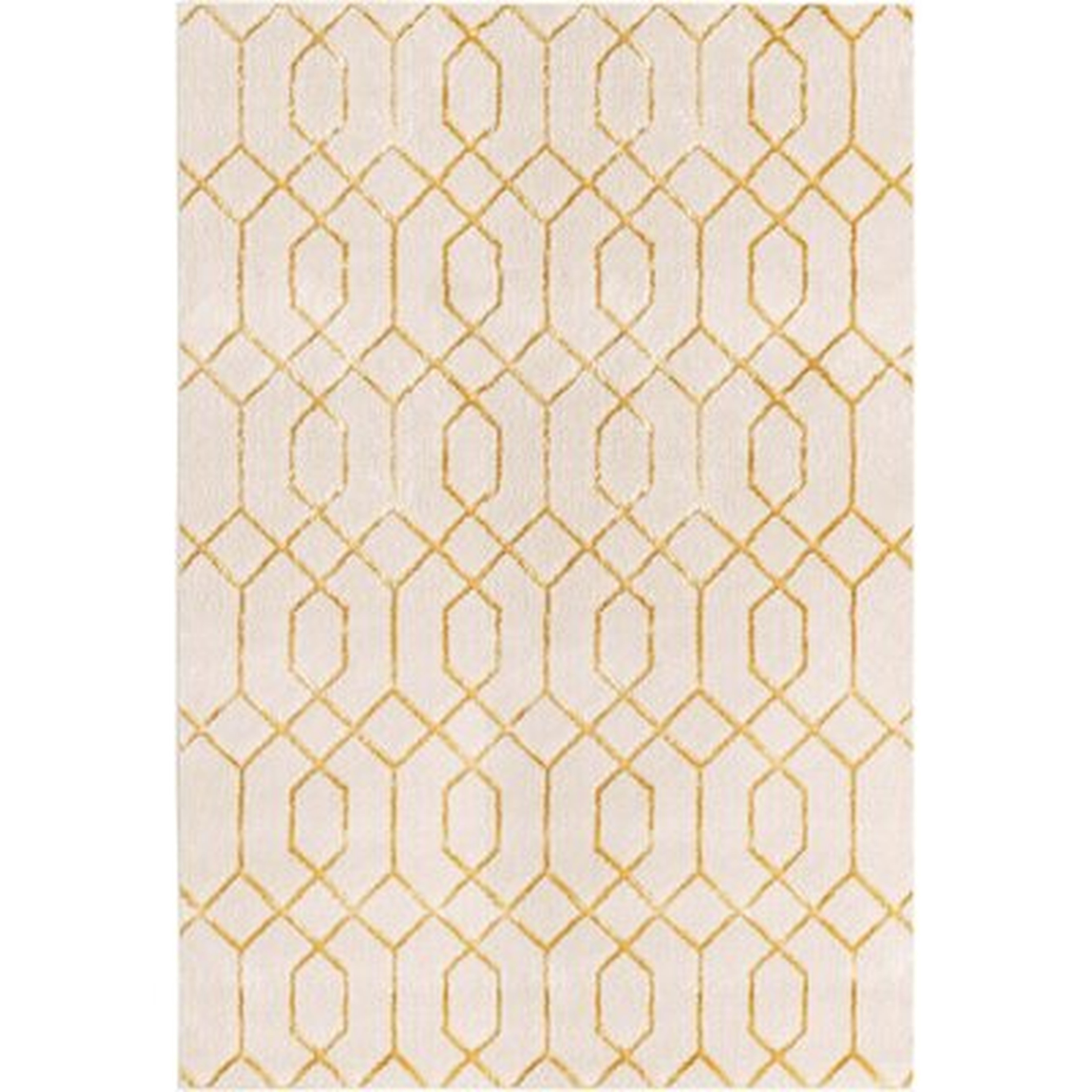 Glam Beige Area Rug - Wayfair