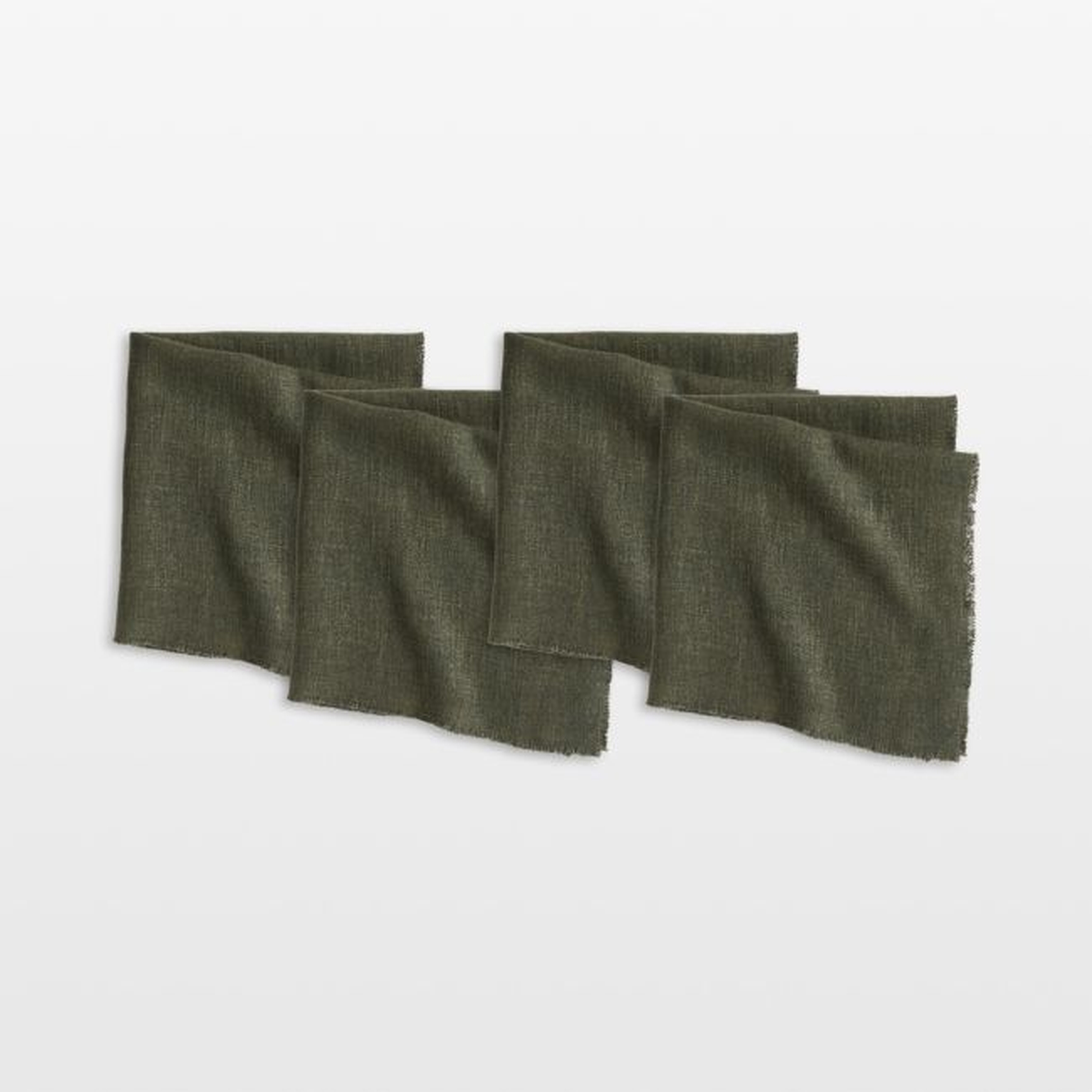 Hudson Ficus Green Dinner Napkins, Set of 4 - Crate and Barrel