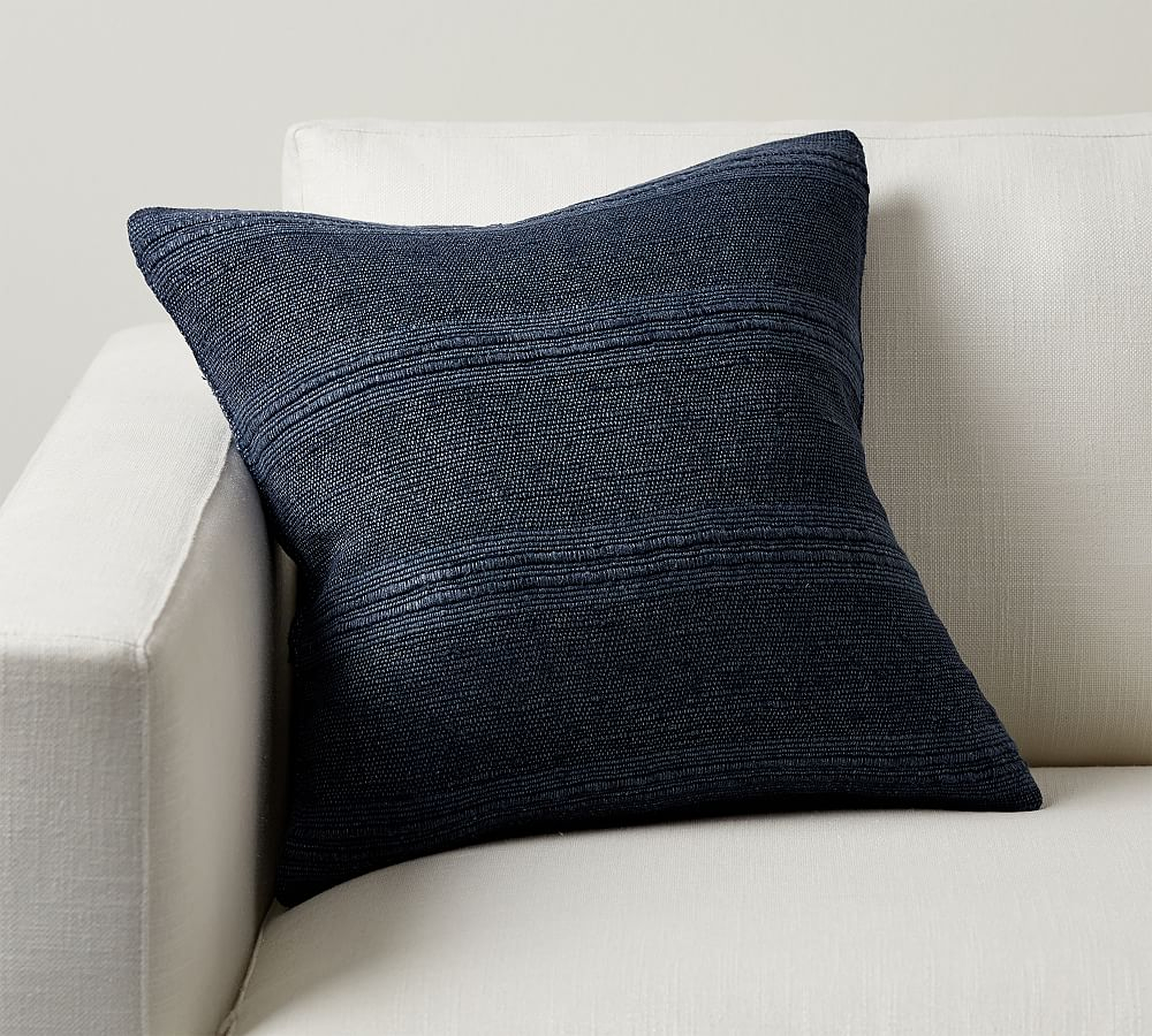 Relaxed Striped Pillow Cover, 18" x 18", Indigo - Pottery Barn