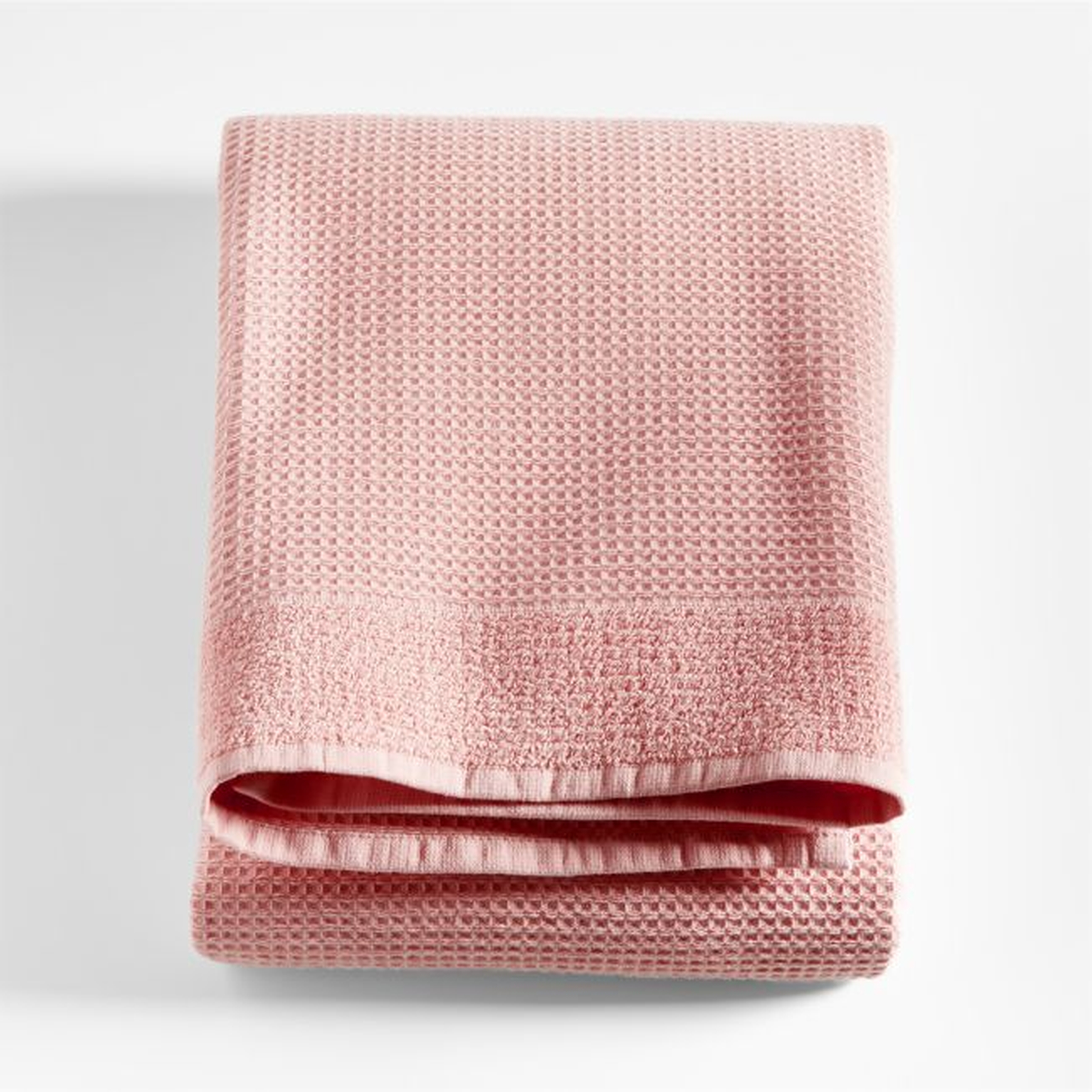 Pink Organic Waffle Bath Towel - Crate & Kids