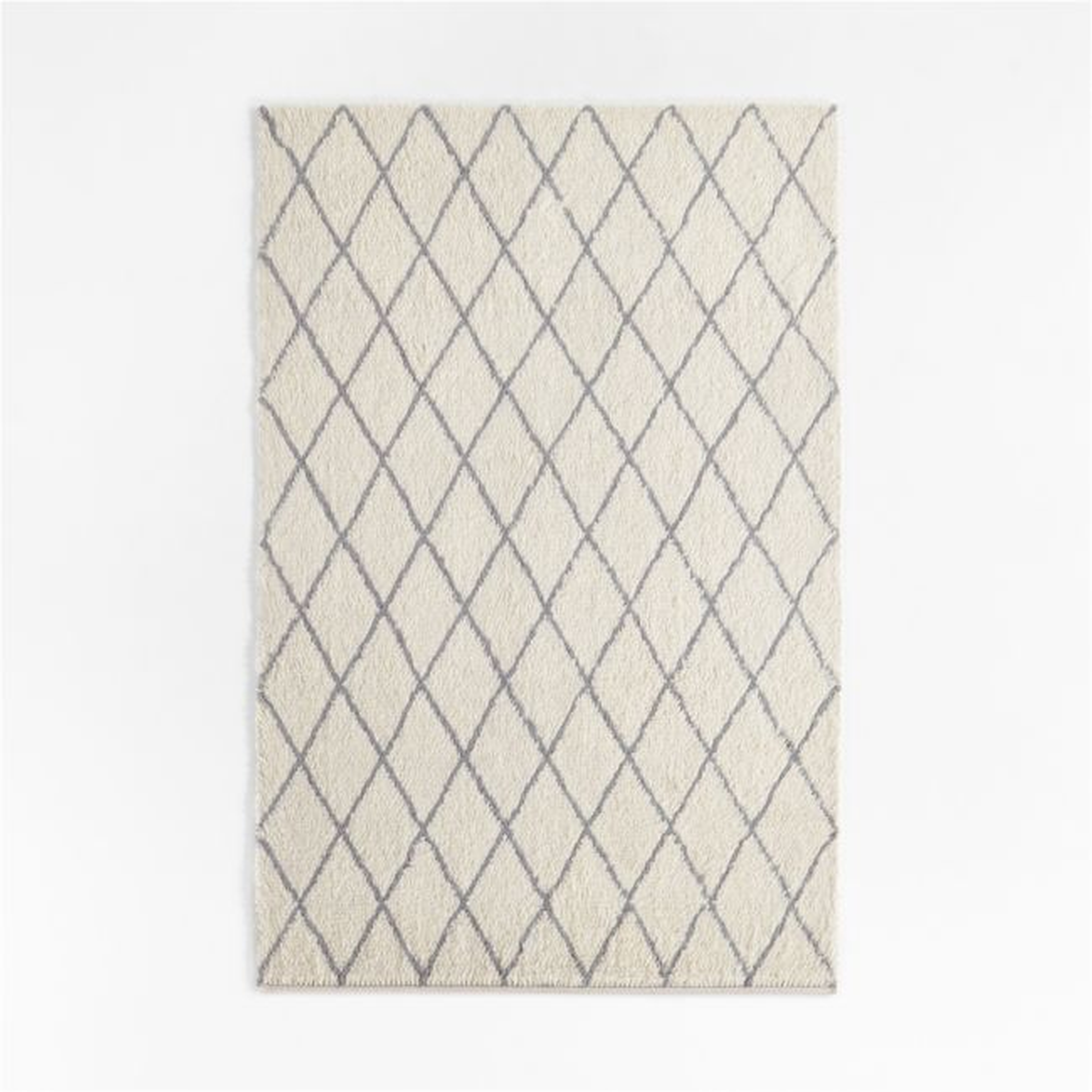 Moroccan Arlequin Diamond Wool Light Grey Kids Area Rug 8'x10' - Crate & Kids