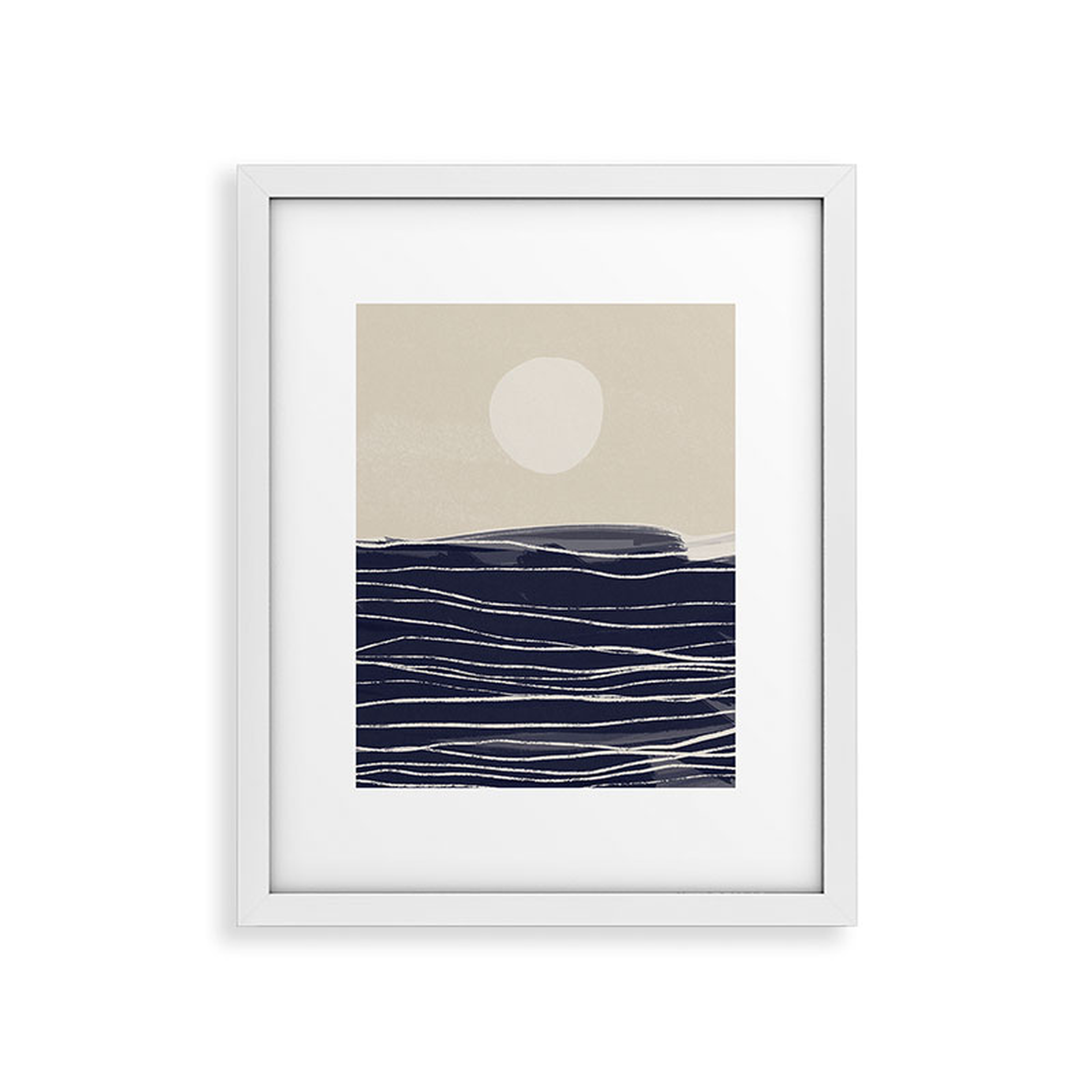 Abstract Seascape 2 by Alisa Galitsyna - Framed Art Print Modern White 16" x 20" - Wander Print Co.