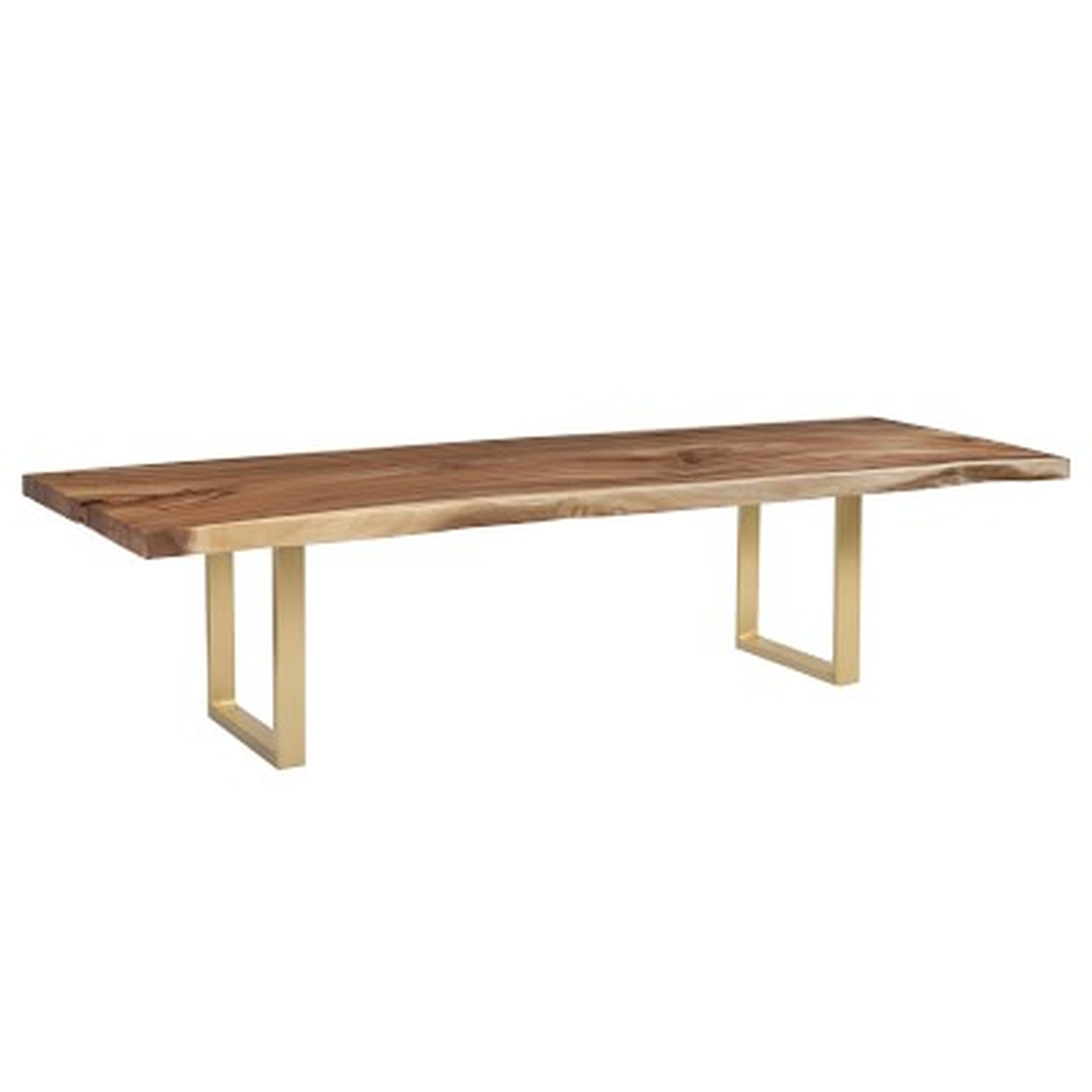 Wilton Live Edge Dining Table, 120, Wood, Natural, Antique Brass - Williams Sonoma