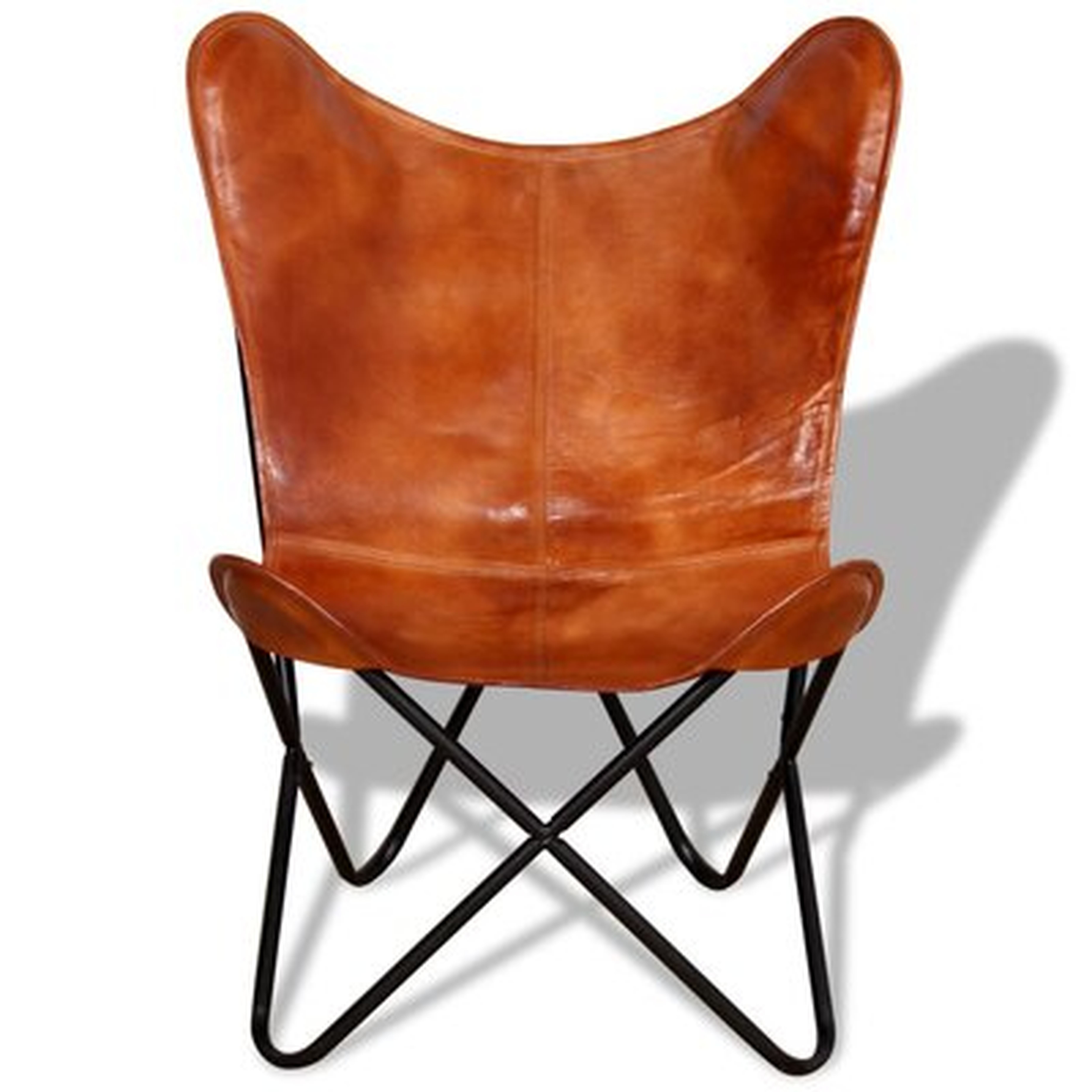 Butterfly Chair Brown Real Leather - Wayfair