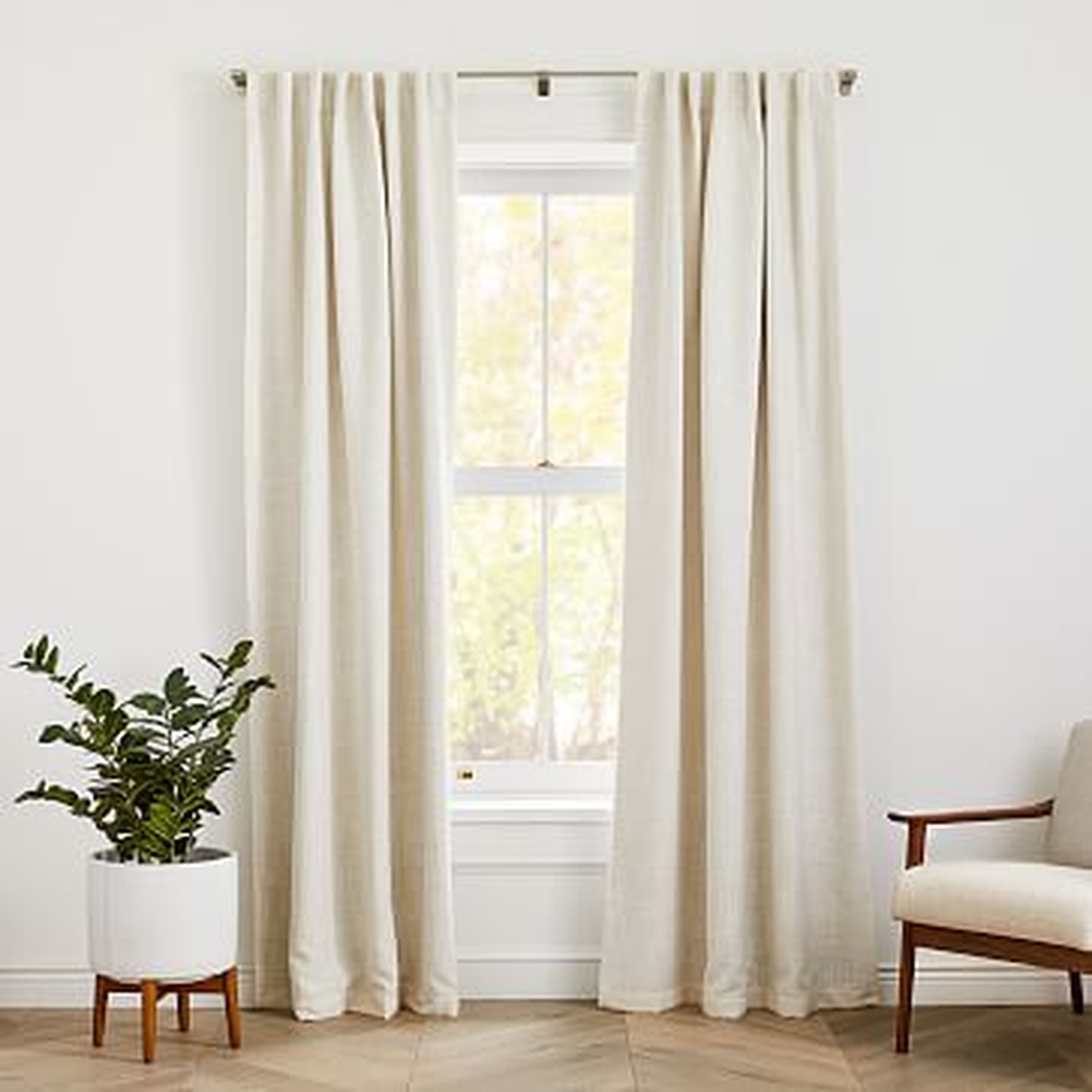 Crossweave Curtain, Natural Canvas, 48"x96", Set of 2 - West Elm