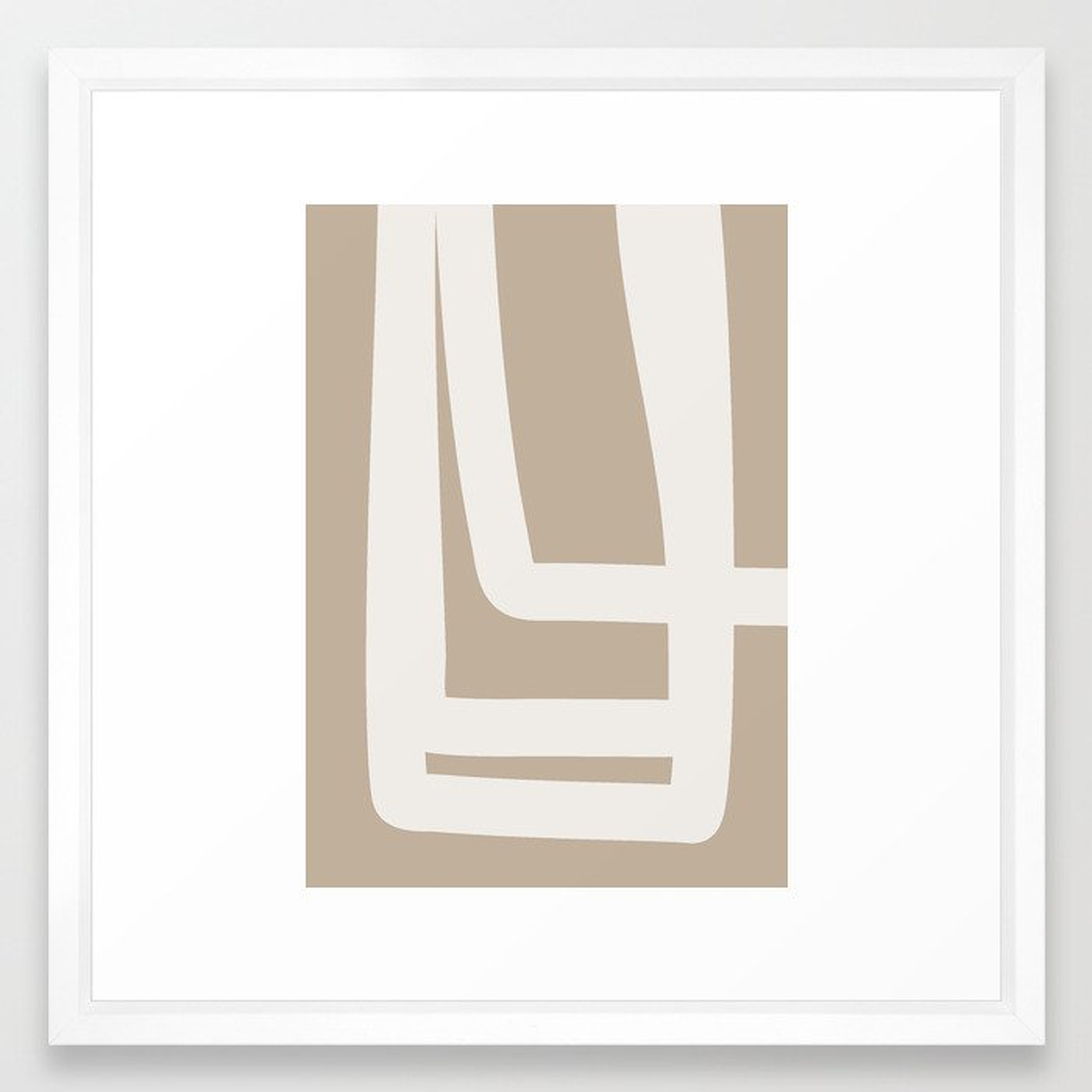 Neutral Abstract 5a Framed Art Print by The Old Art Studio - Vector White - MEDIUM (Gallery)-22x22 - Society6