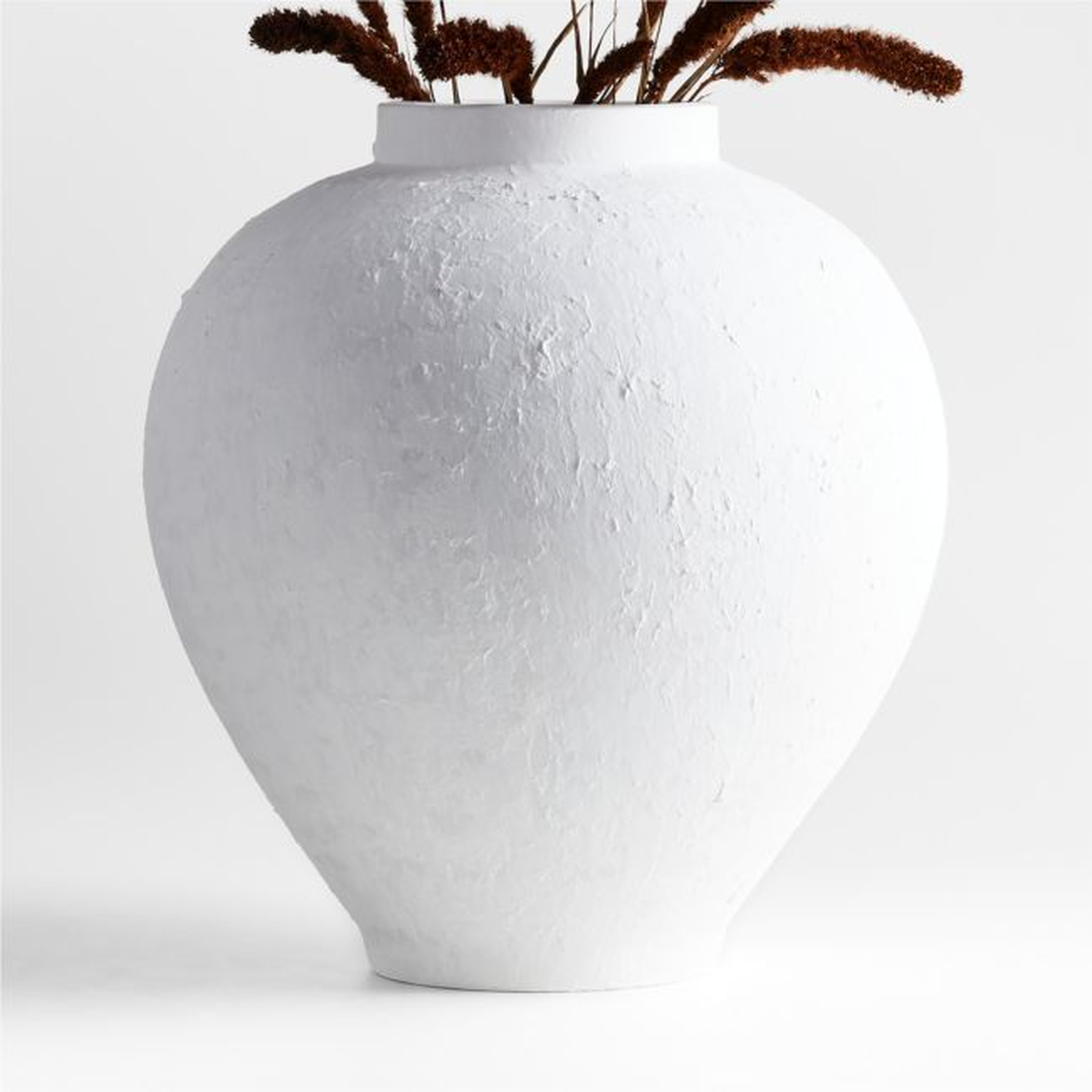 Lorient Large White Textured Ceramic Vase 18" by Laura Kim - Crate and Barrel
