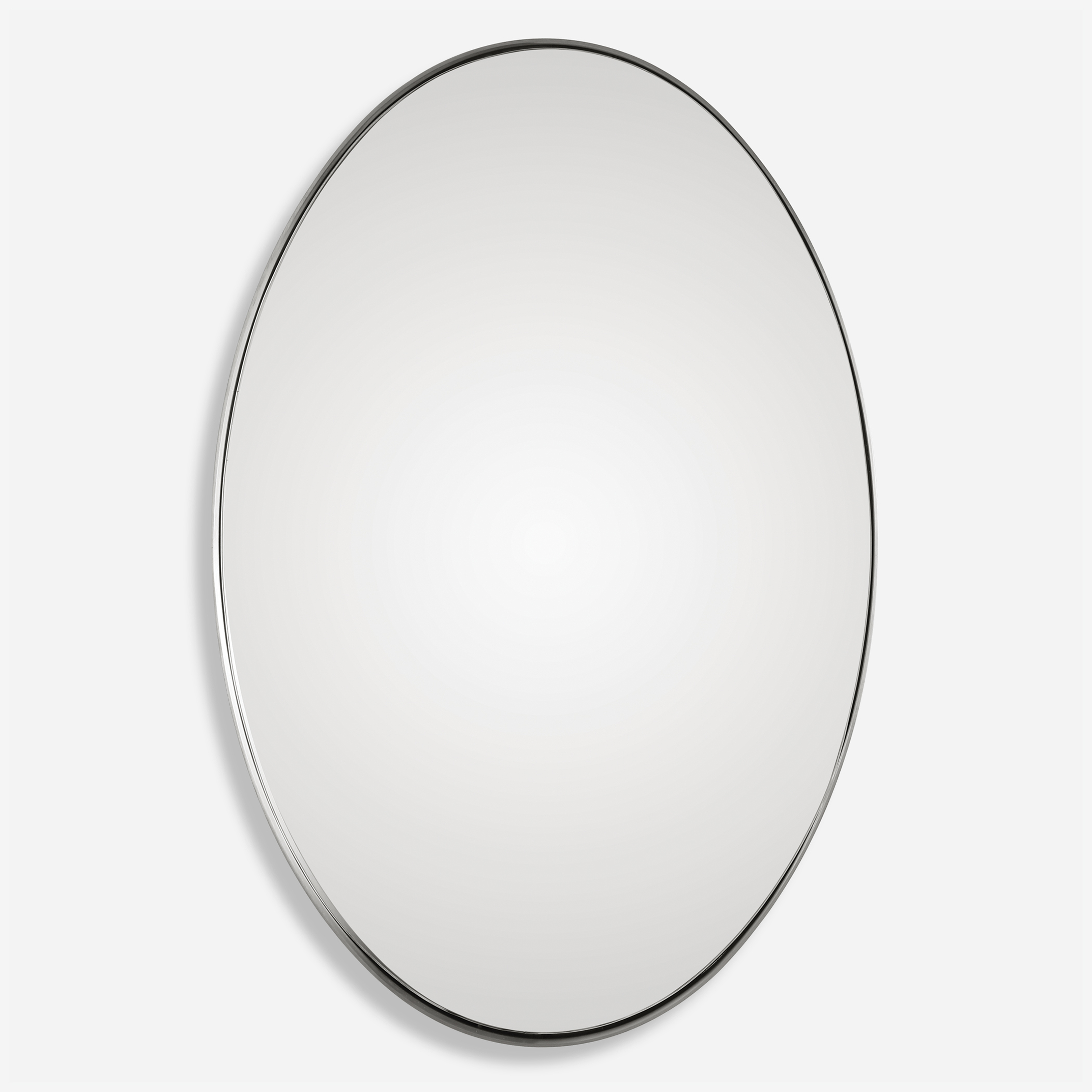 Pursley Brushed Nickel Oval Mirror - Uttermost